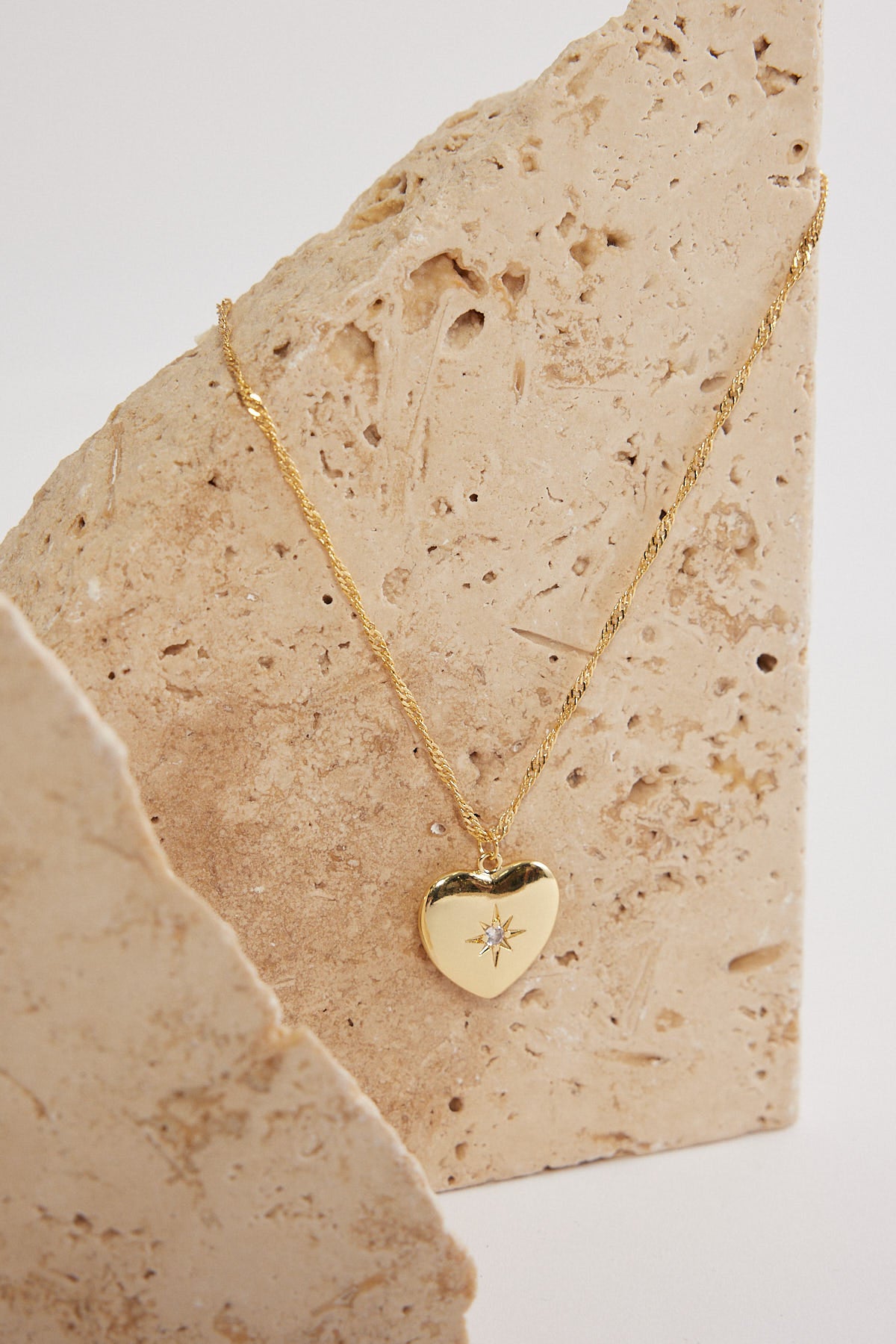 Perfect Stranger Heart Pendant Plated Necklace 18K Gold Plated