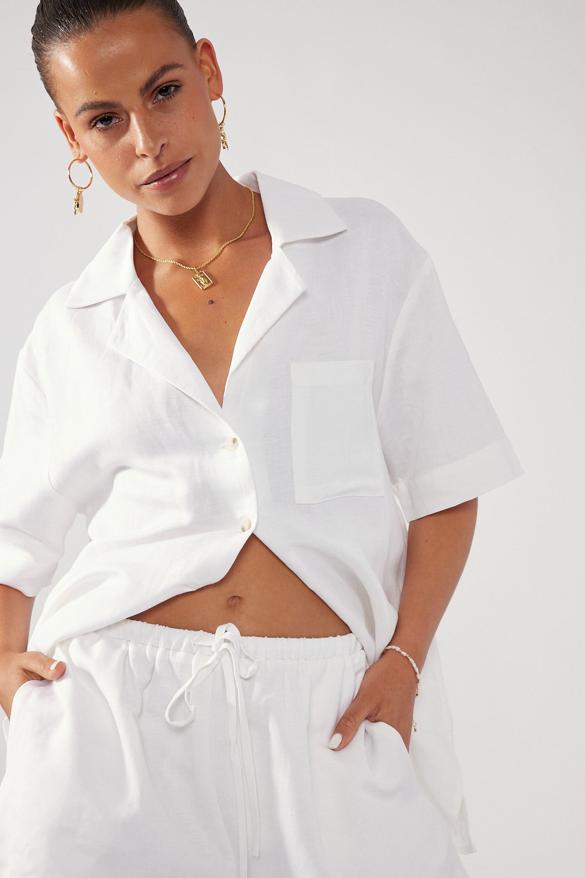 Perfect Stranger Summer Time Beach Shirt White