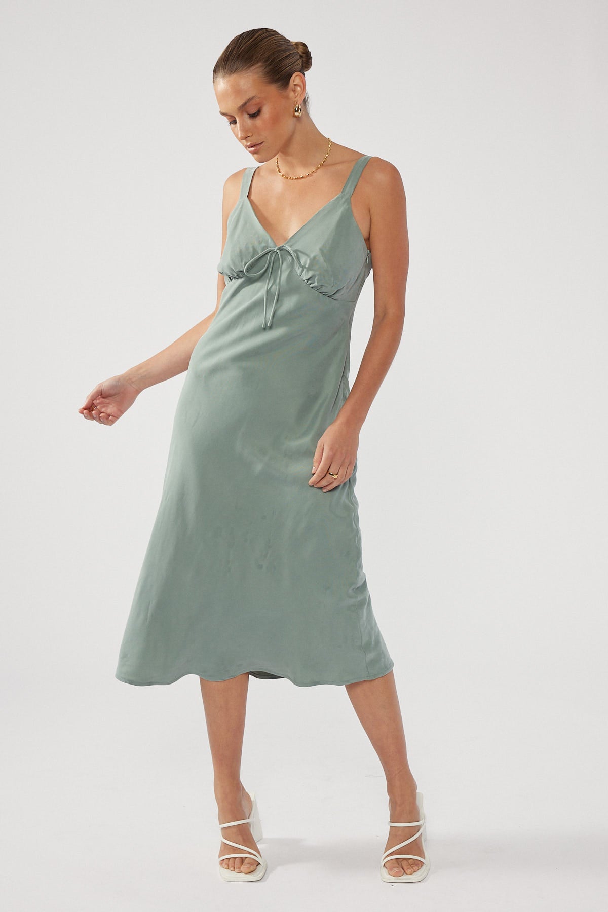 Perfect Stranger Modern Muse Midi Dress Sage