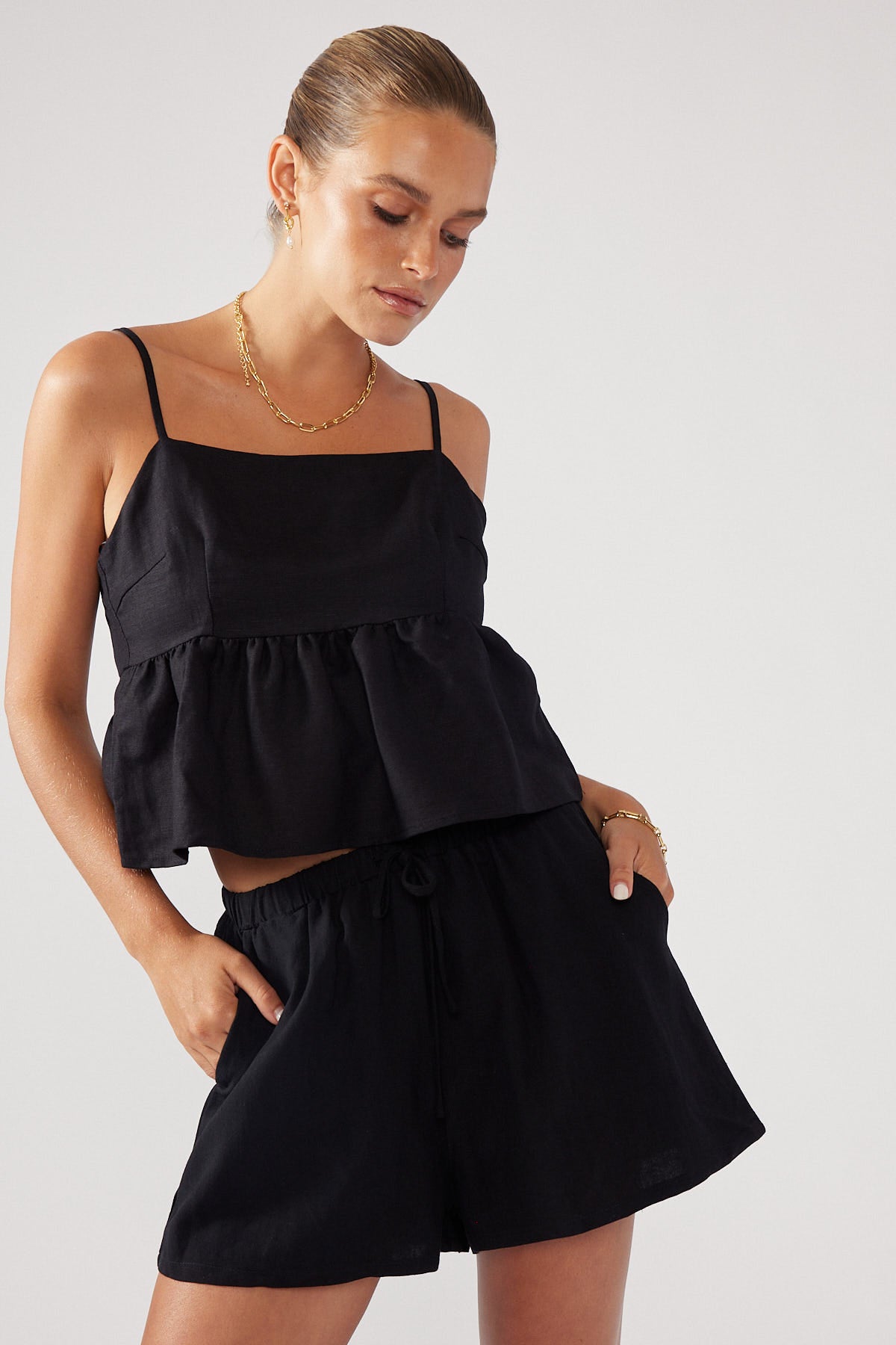 Perfect Stranger Cotton Candy Beach Short Black