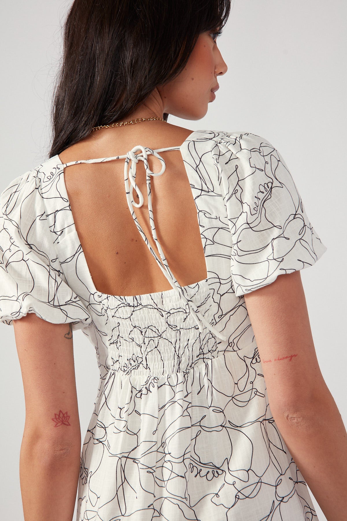 Perfect Stranger Cloudy Floral Mini Dress White Print