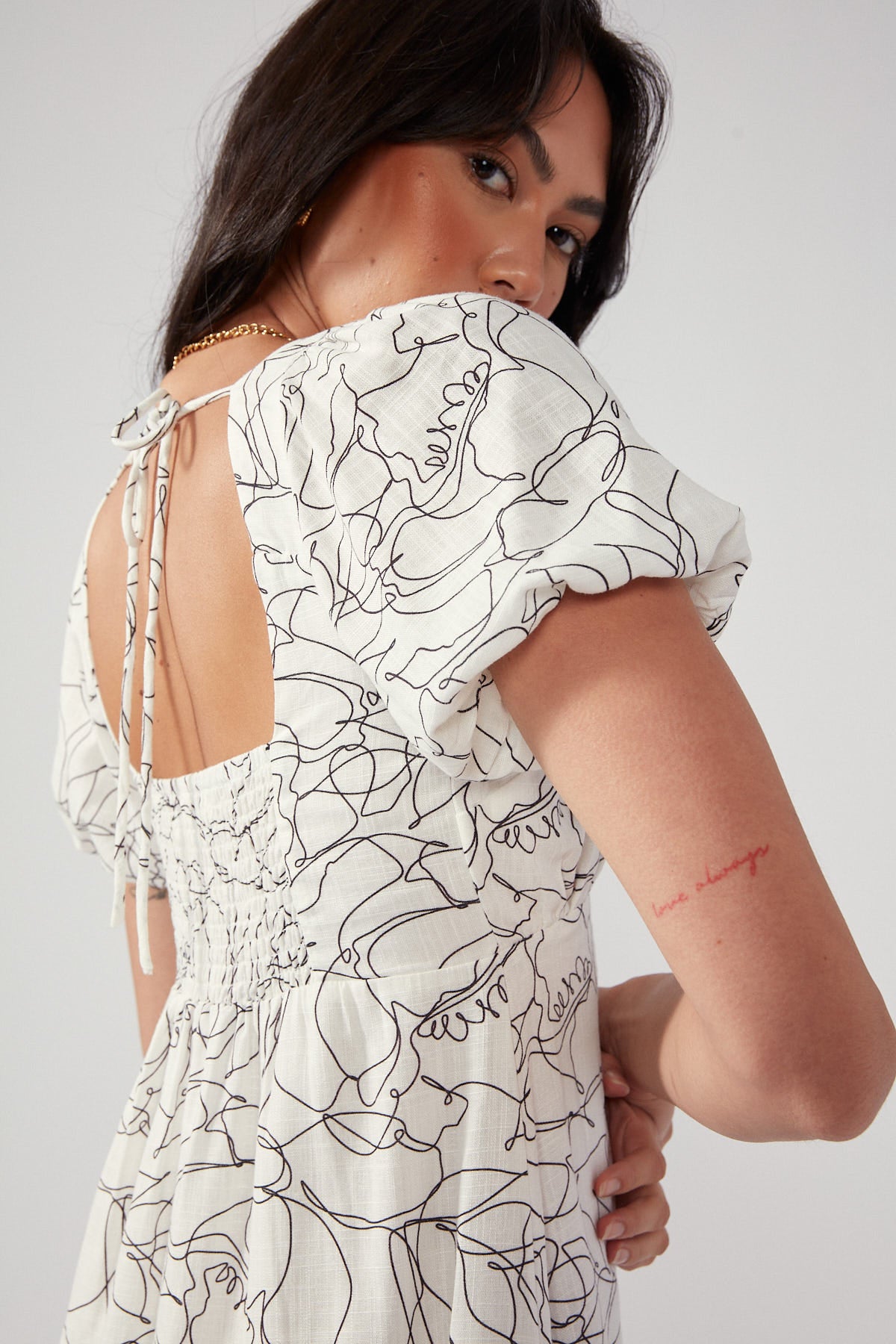 Perfect Stranger Cloudy Floral Mini Dress White Print