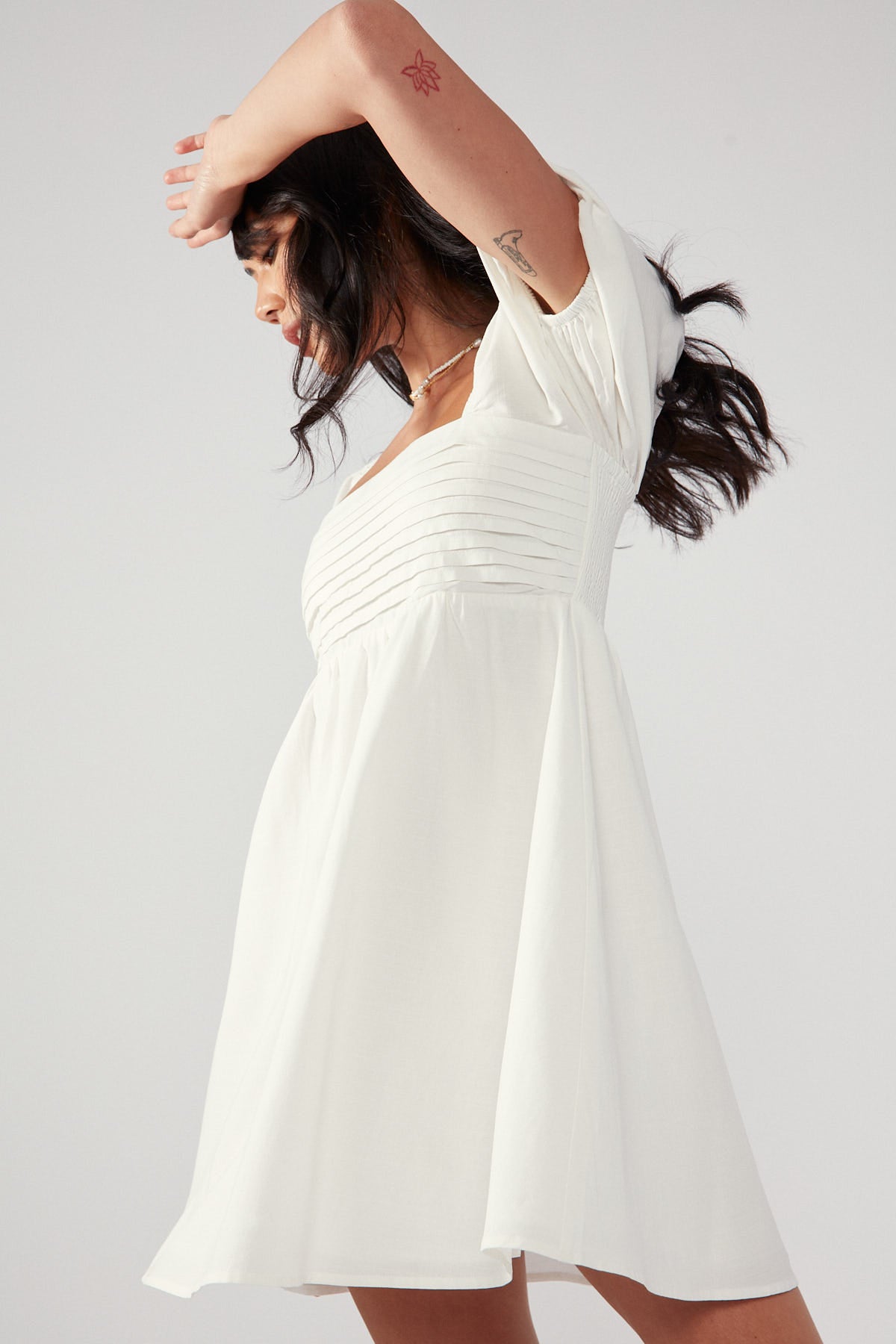 Perfect Stranger Wishlist Puff Sleeve Mini Dress White