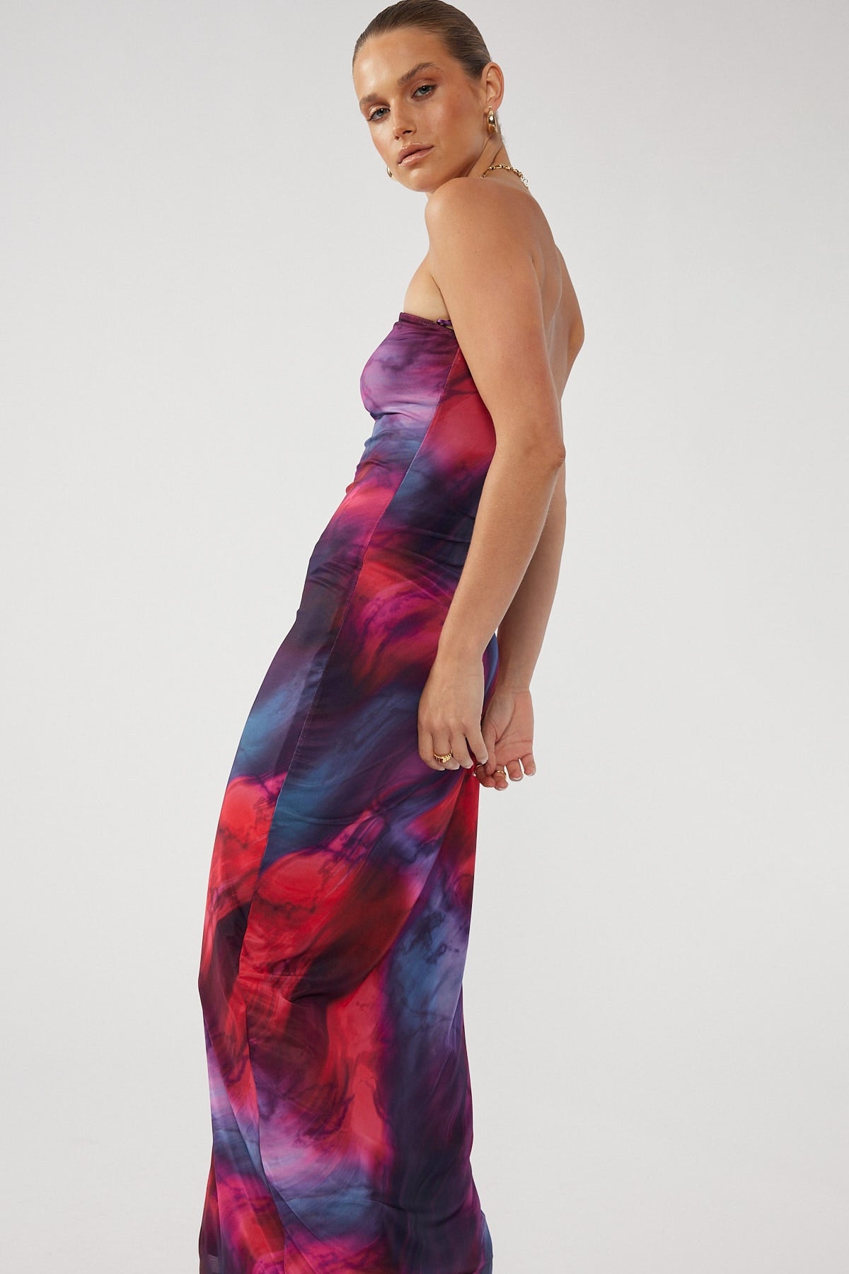 Perfect Stranger Muriel Shade Mesh Midi Dress Black Print
