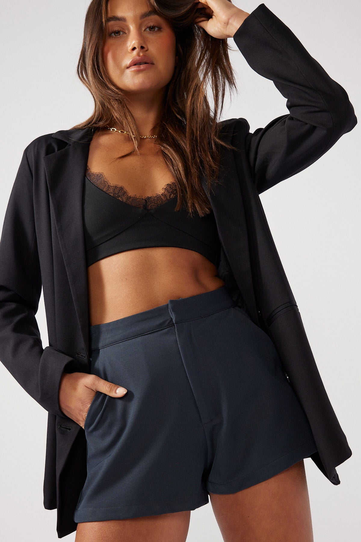 Perfect Stranger Faye High Rise Short Charcoal