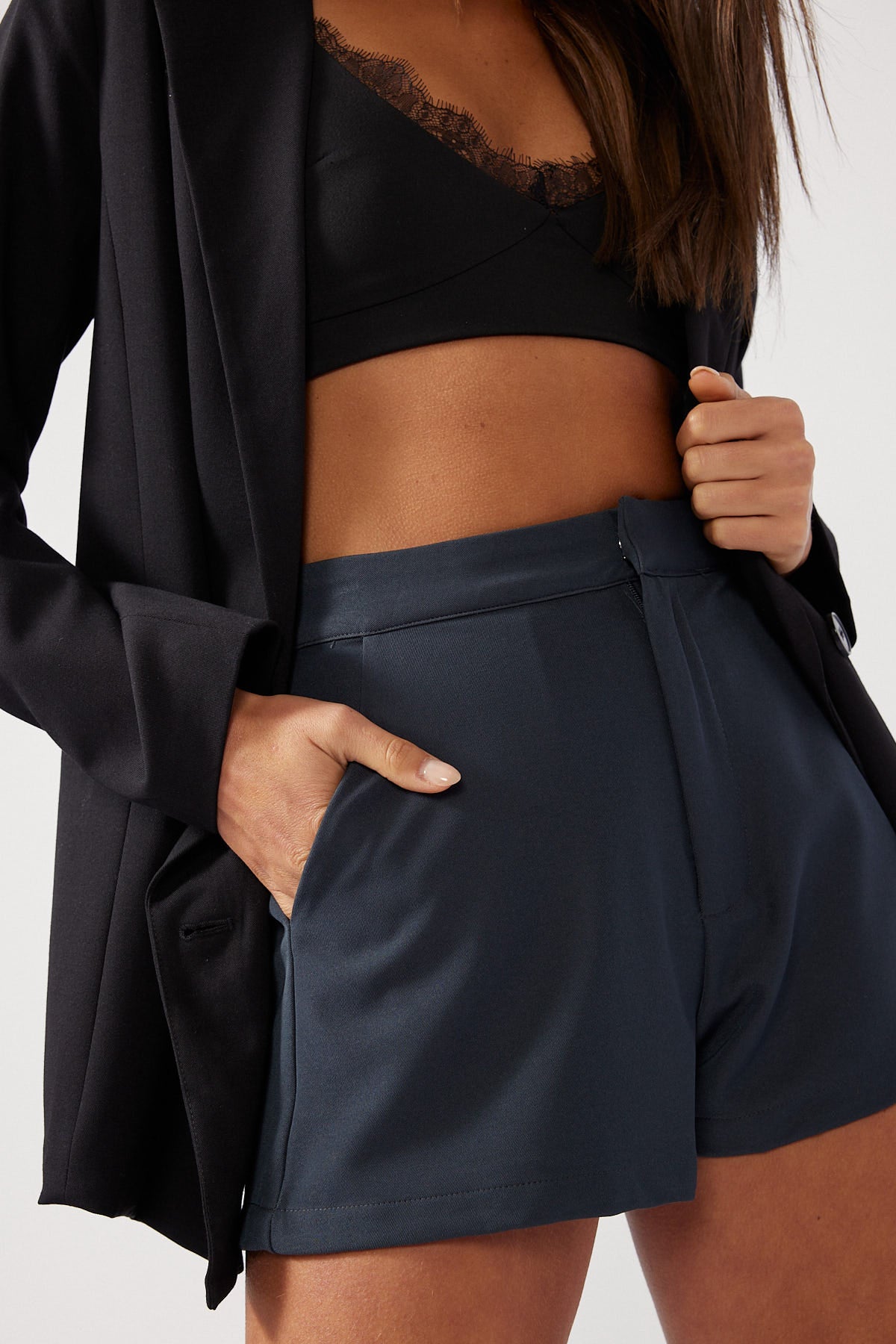 Perfect Stranger Faye High Rise Short Charcoal