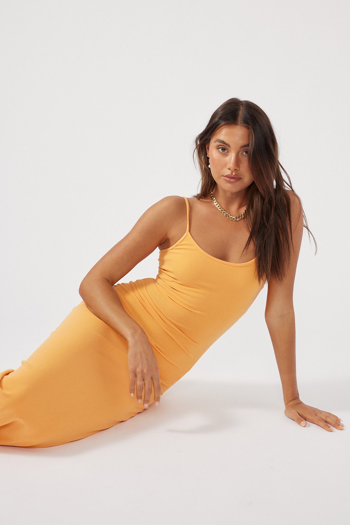 Perfect Stranger Recycled Back To Simple Maxi Dress Orange