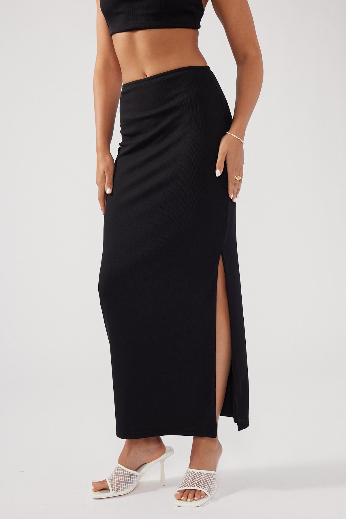 Perfect Stranger Lights Out Midi Skirt Black