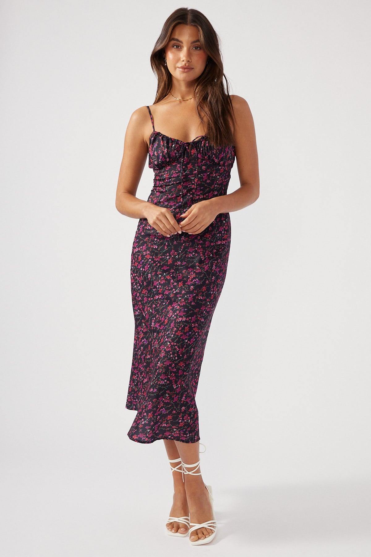 Perfect Stranger Forest Berries Midi Dress Floral Print