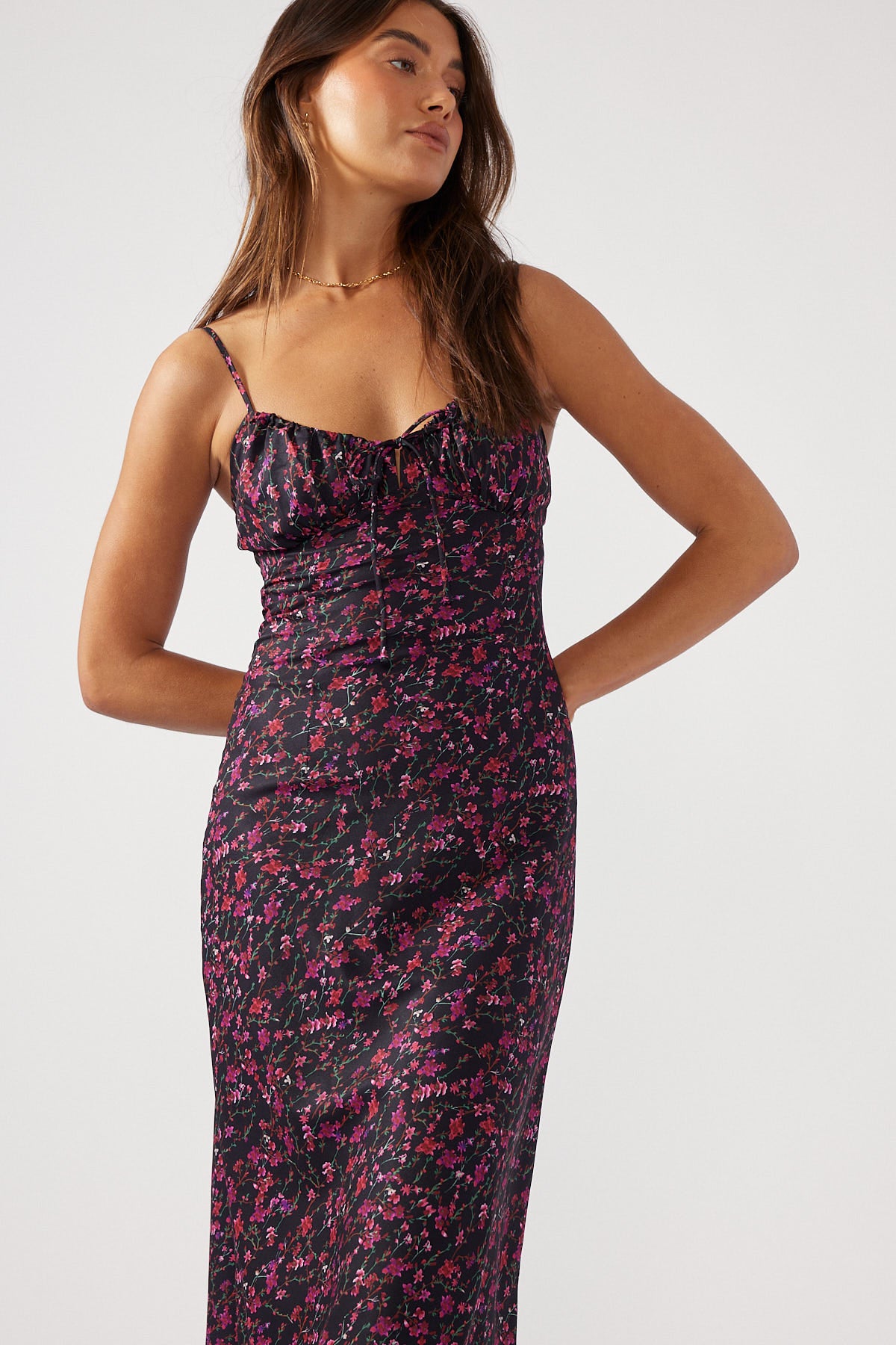 Perfect Stranger Forest Berries Midi Dress Floral Print