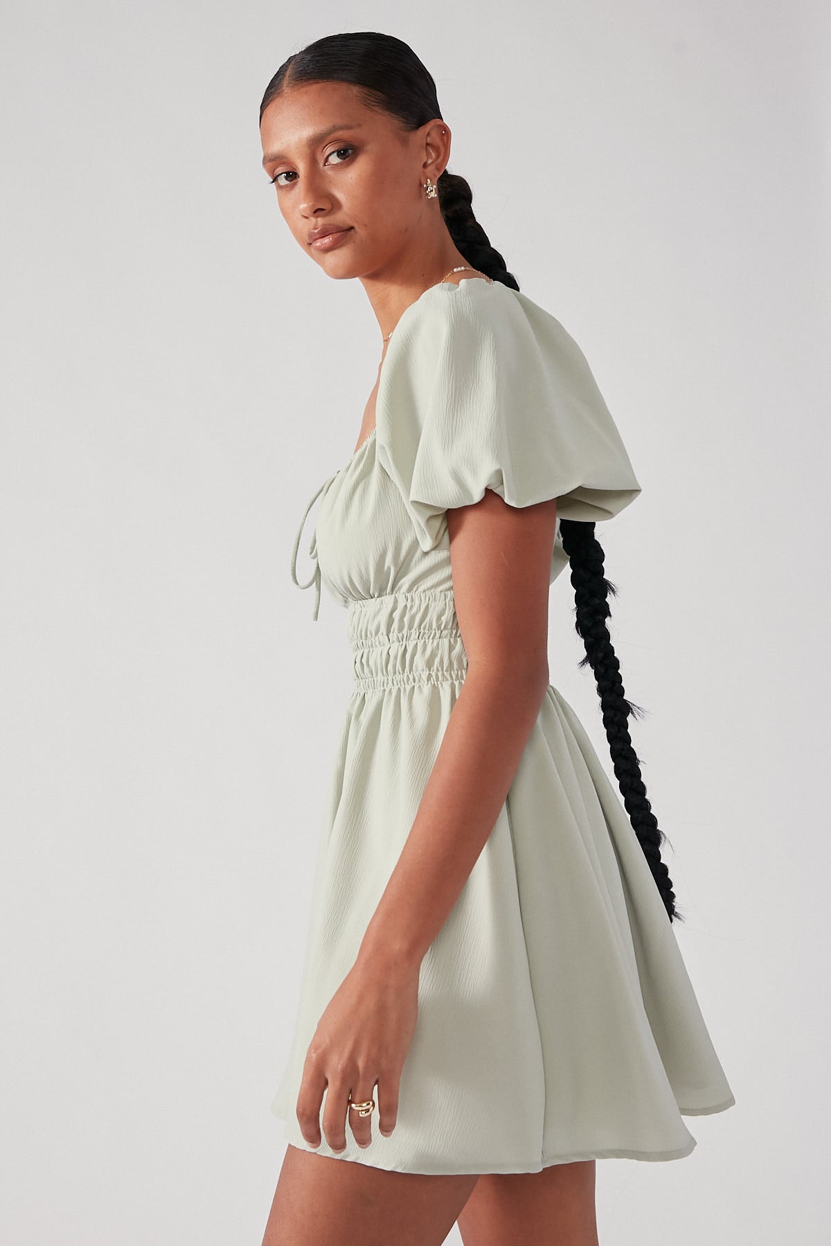 Perfect Stranger Cece Summer Mini Dress Sage