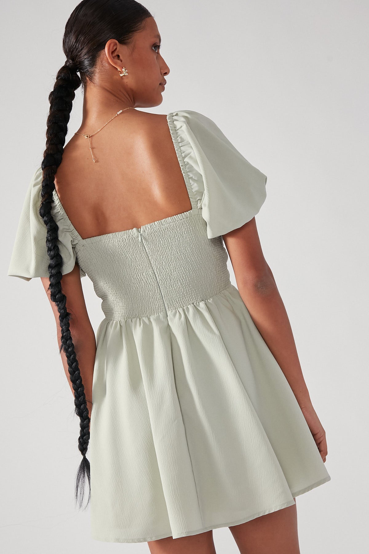 Perfect Stranger Cece Summer Mini Dress Sage