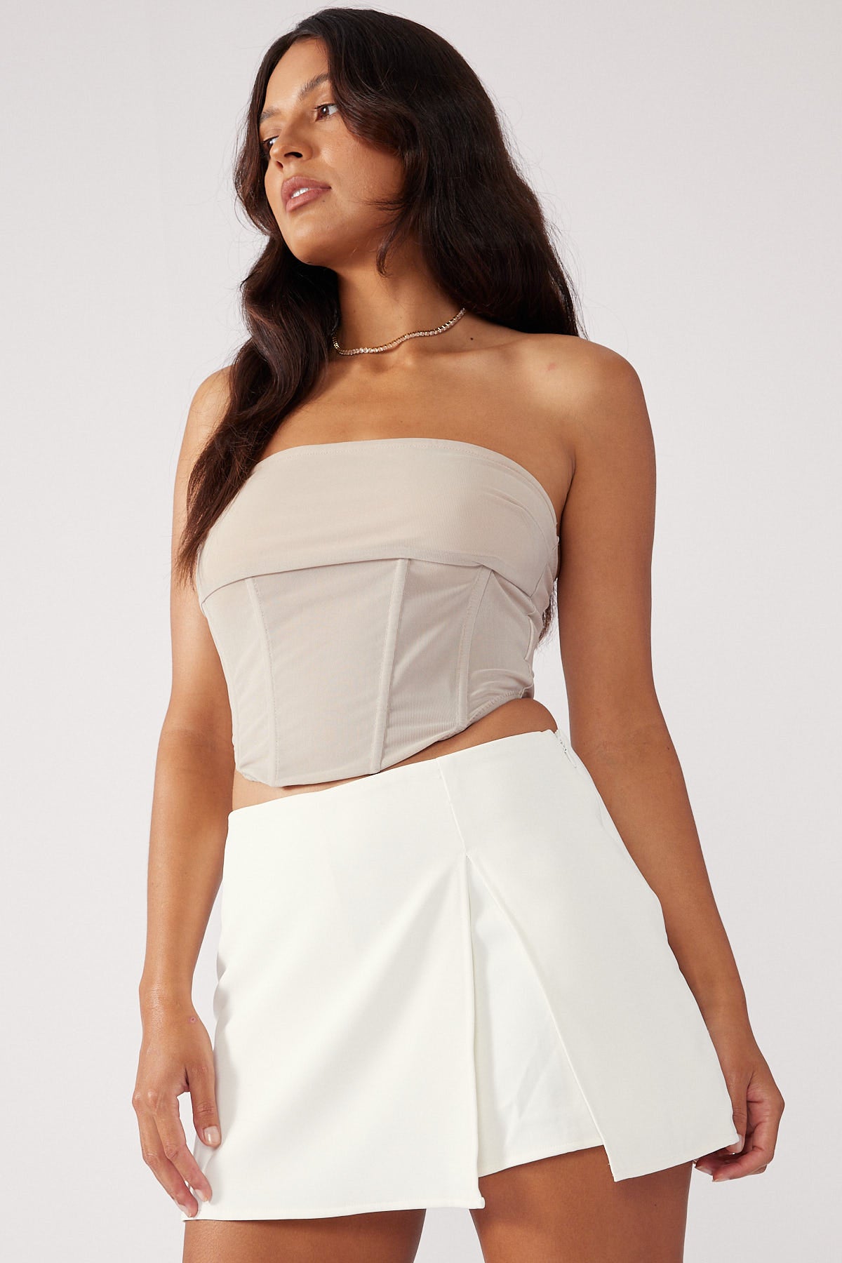 Perfect Stranger Tropez Mid Rise Skort White