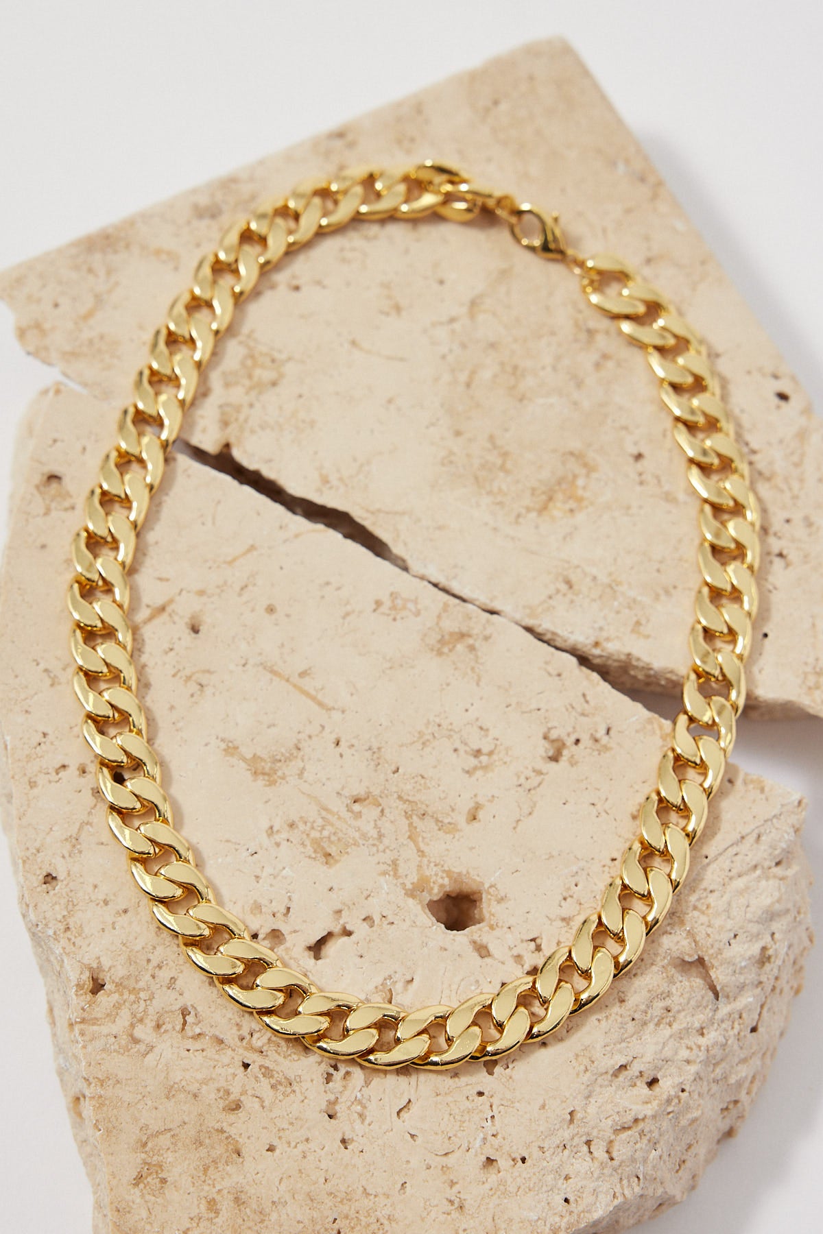 Perfect Stranger Chunky Plated Choker Necklace - Gold Plated Gold Plated