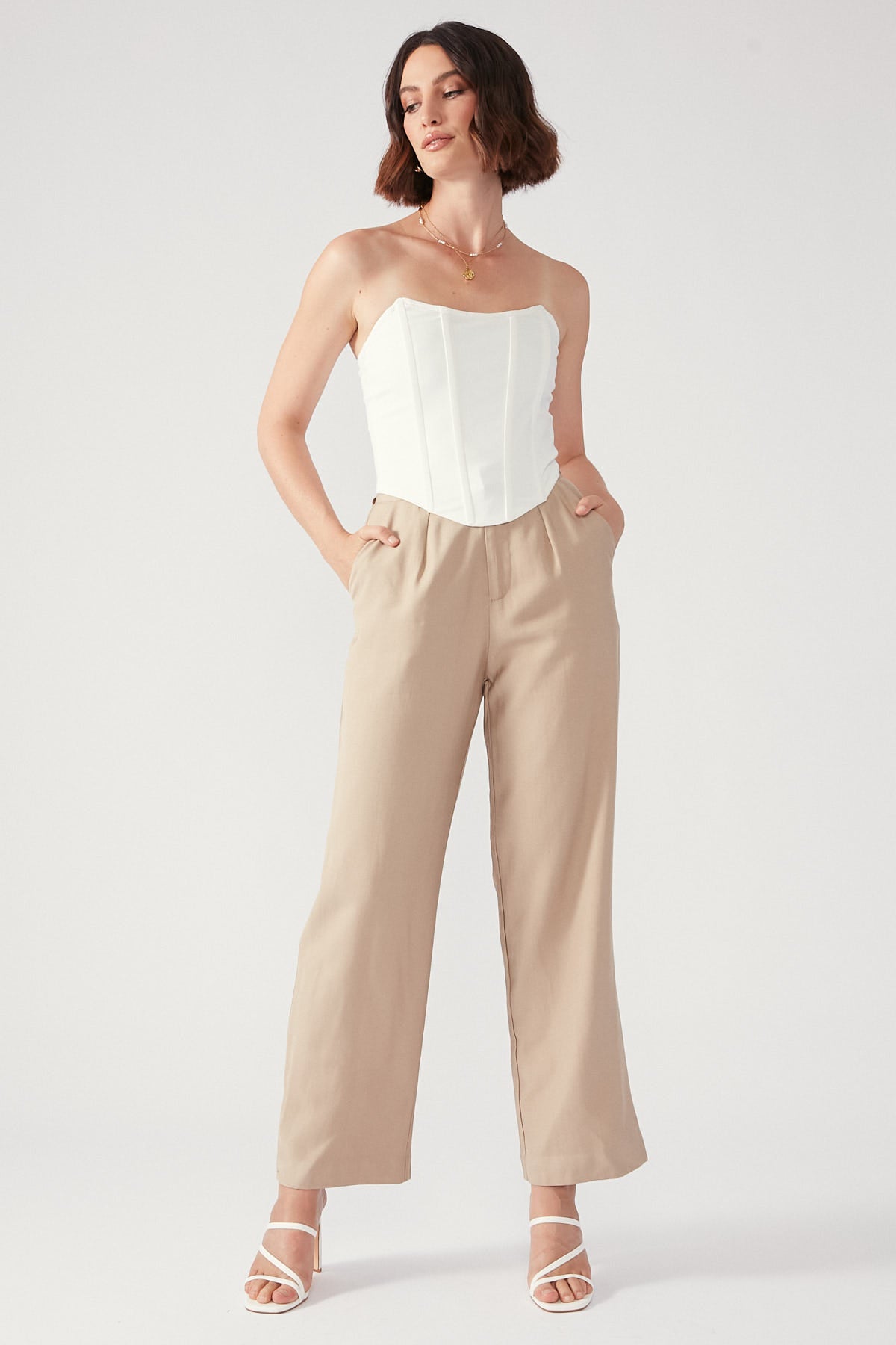 Perfect Stranger Stay With Me Petite Pant Taupe