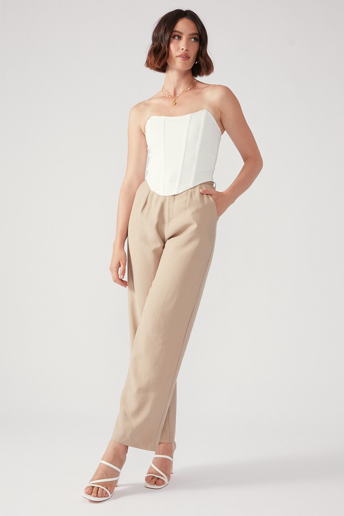 Perfect Stranger Stay With Me Petite Pant Taupe