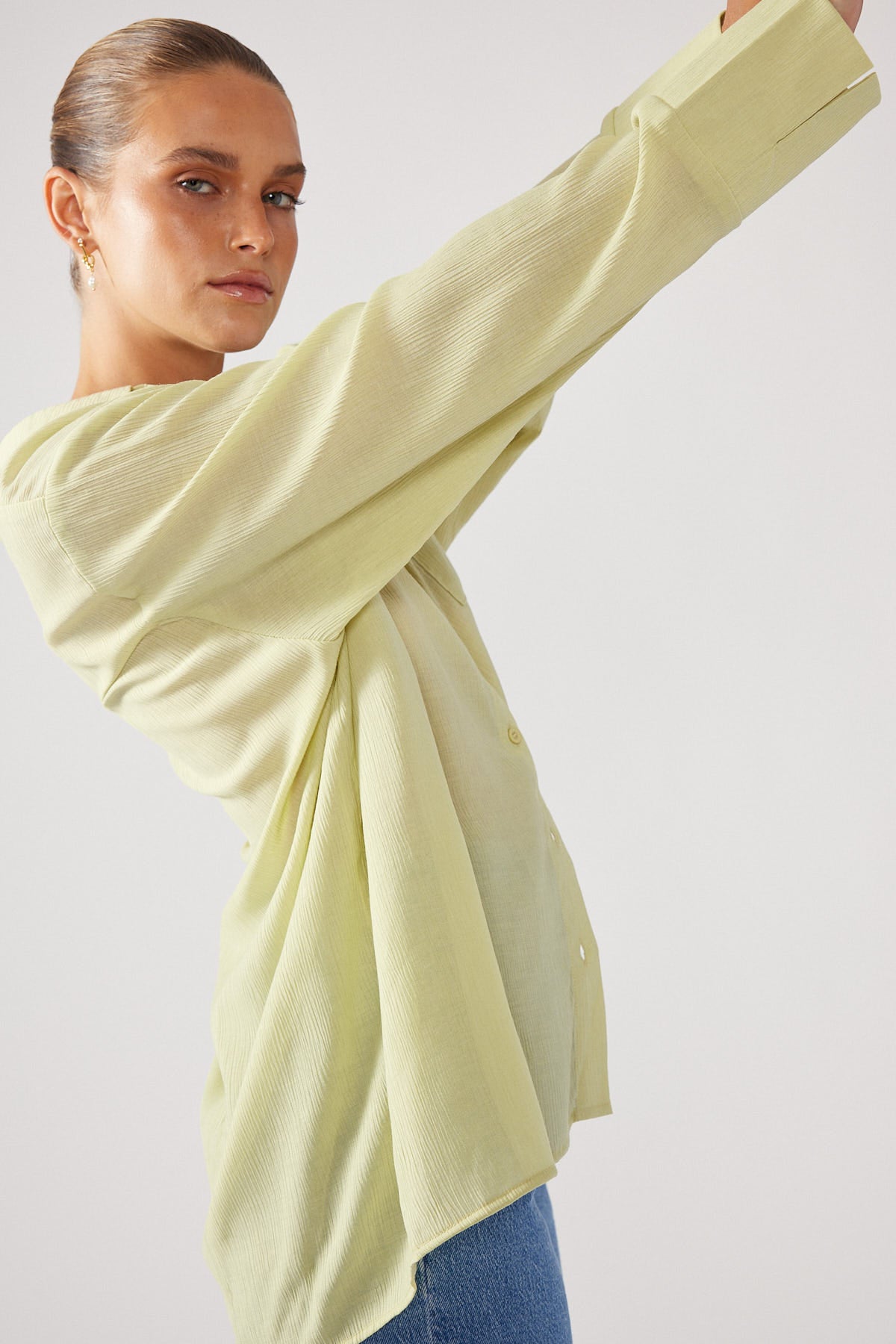 Perfect Stranger Summer Crinkle Shirt Green