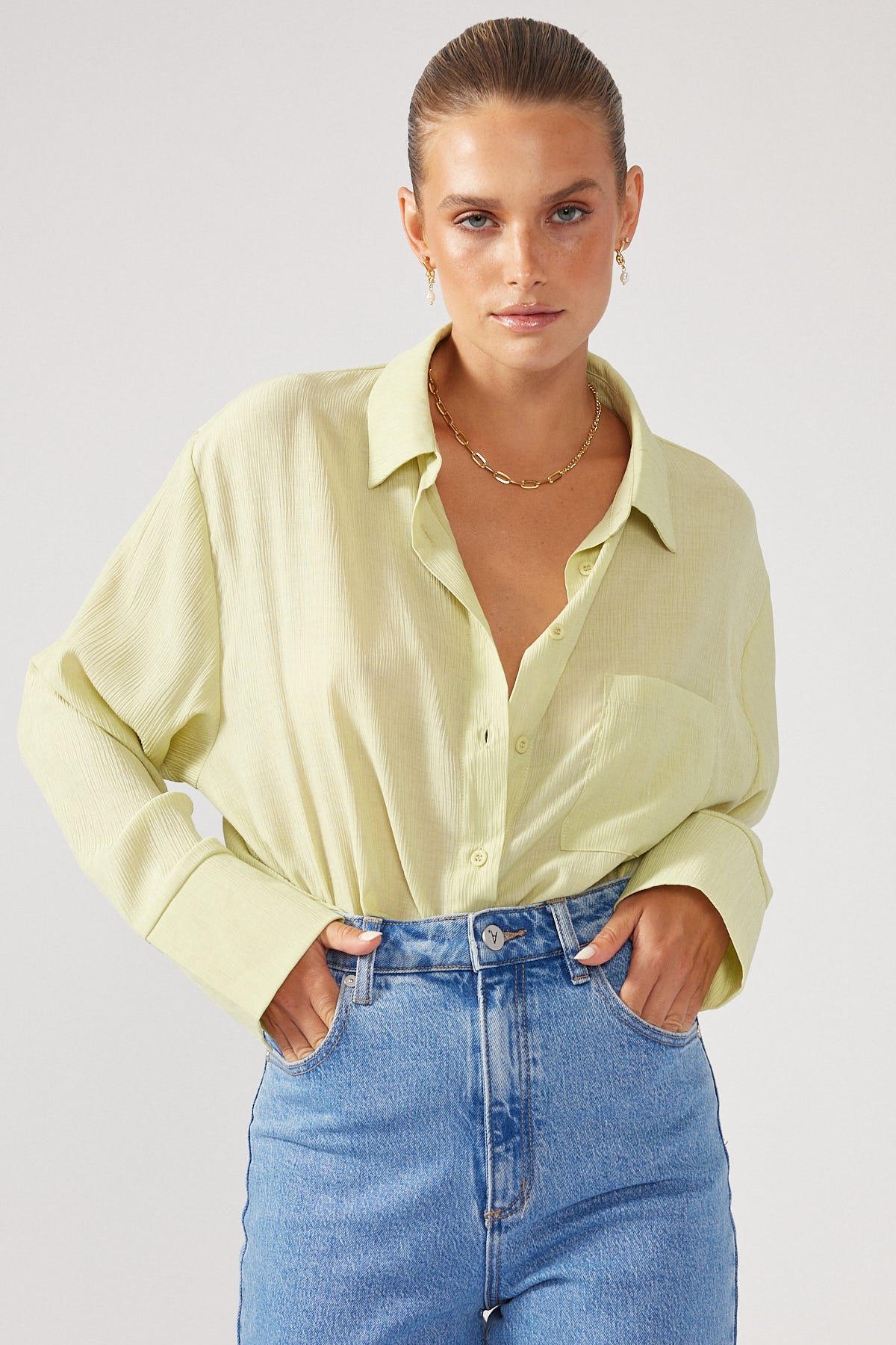 Perfect Stranger Summer Crinkle Shirt Green