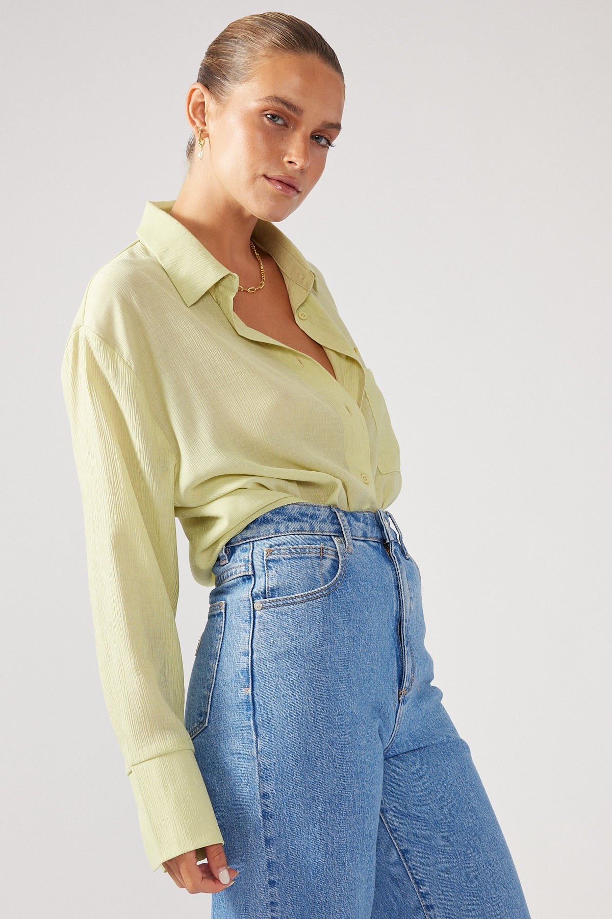 Perfect Stranger Summer Crinkle Shirt Green