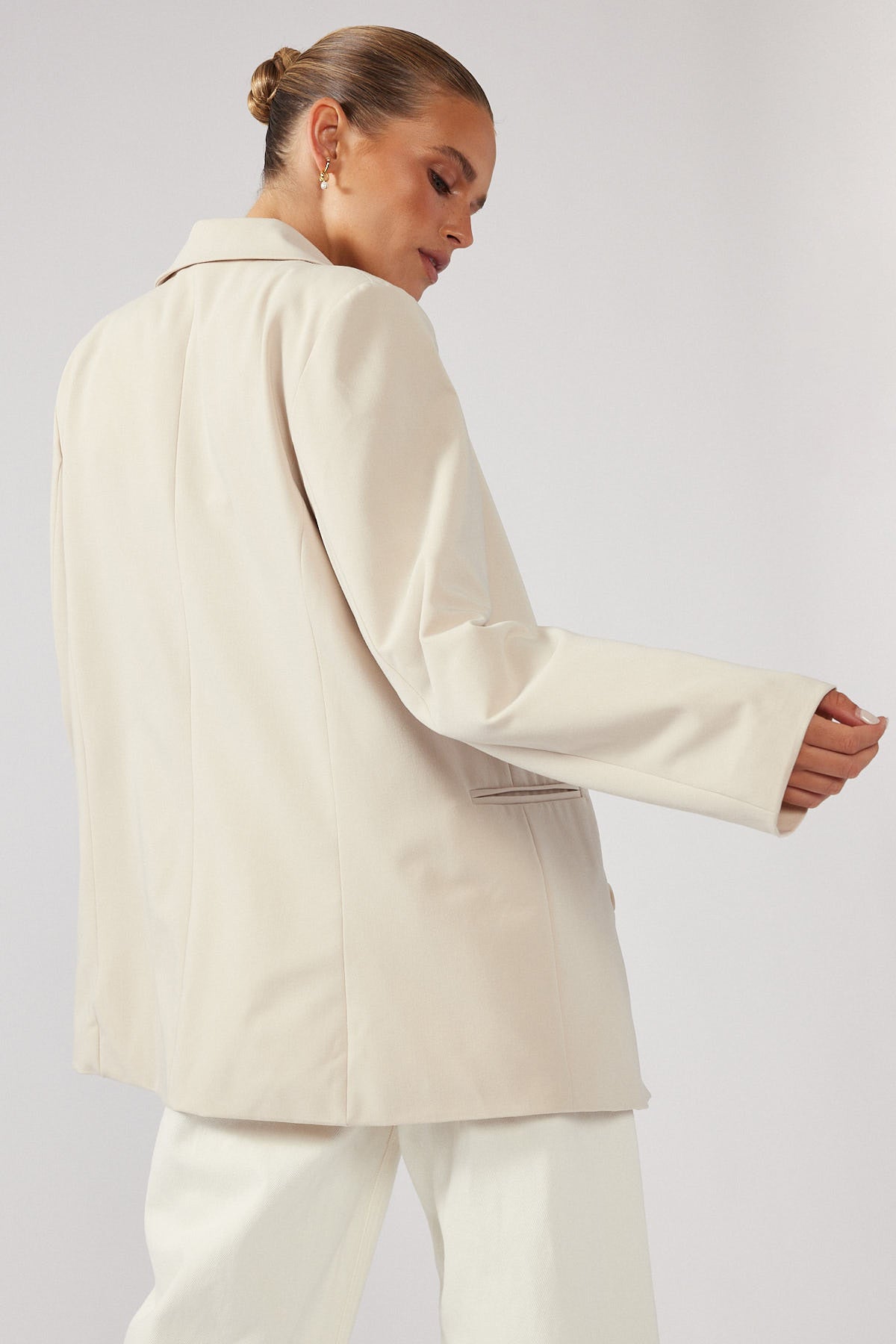 Perfect Stranger Oversized Blazer Nude