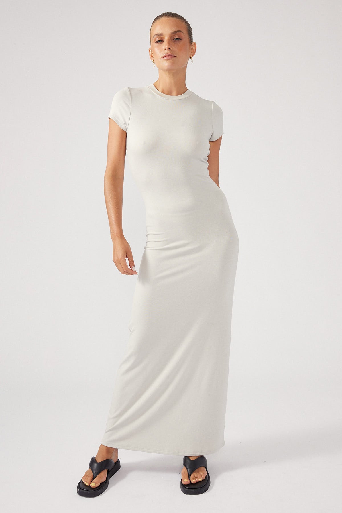Perfect Stranger Cap Sleeve Maxi Dress Grey