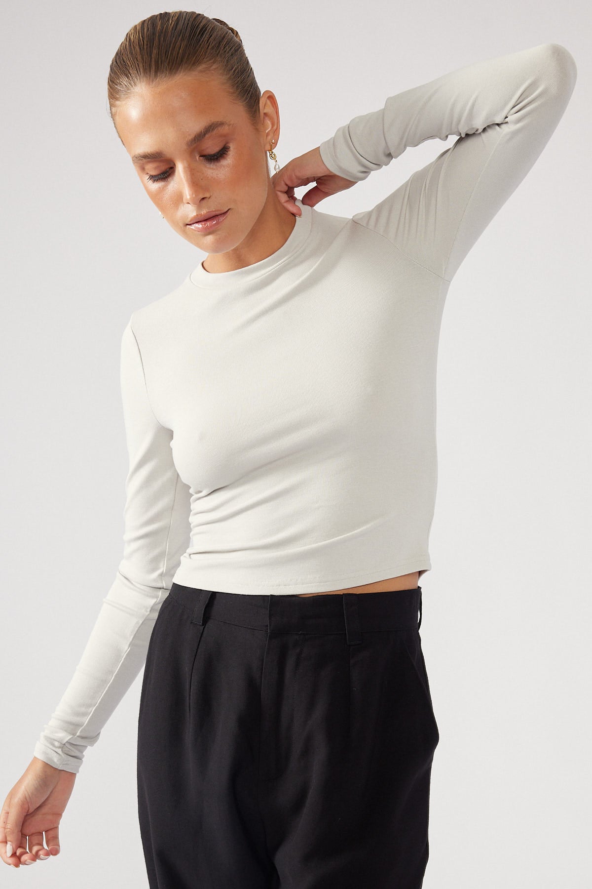 Perfect Stranger Long Sleeve Top Grey