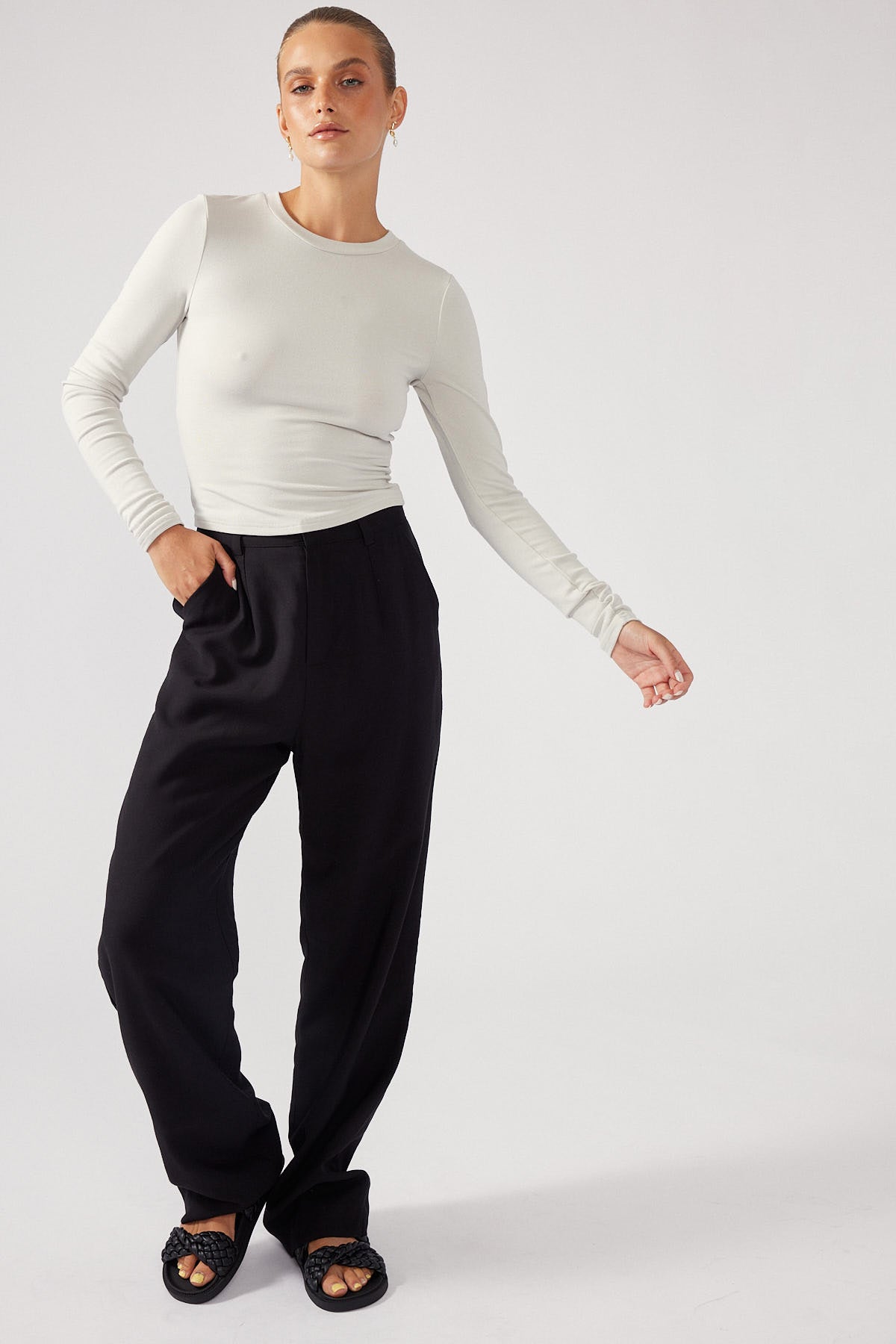 Perfect Stranger Long Sleeve Top Grey