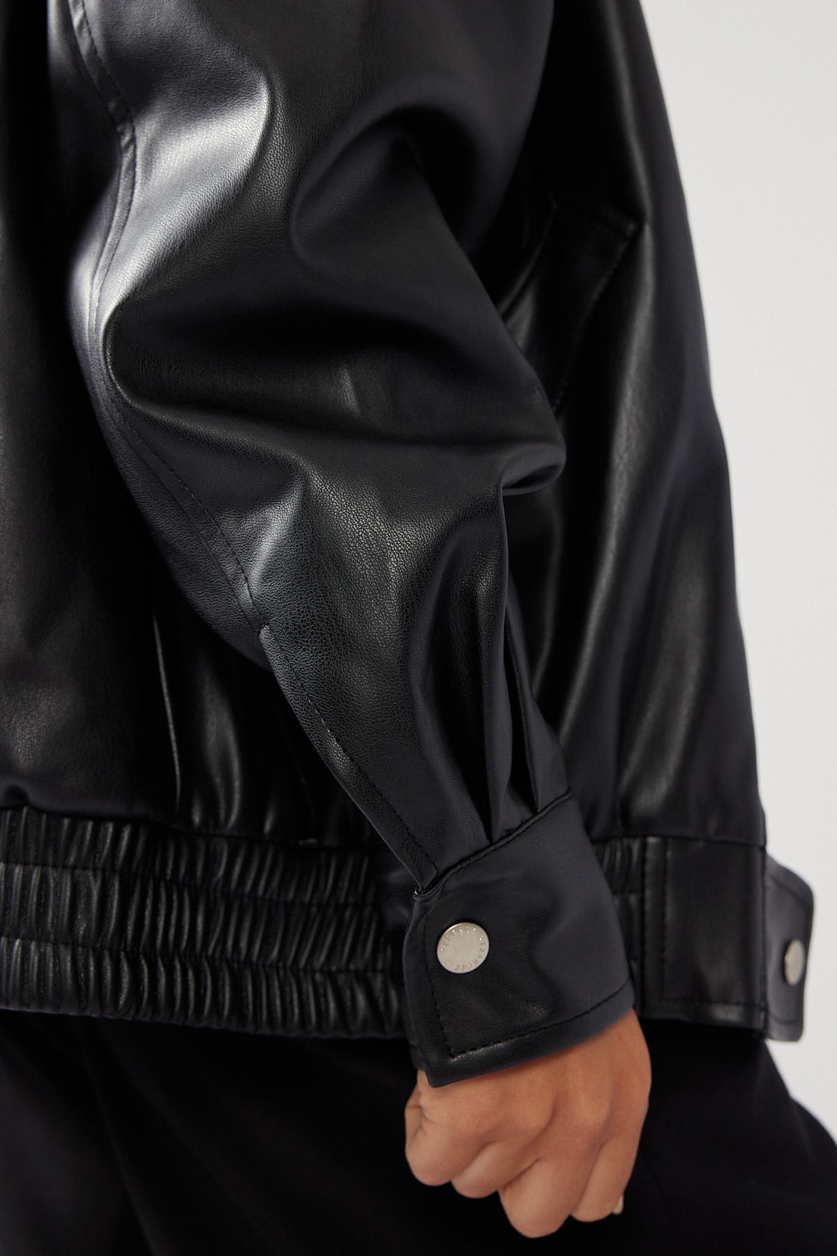 Perfect Stranger Maxx PU Bomber Jacket Black