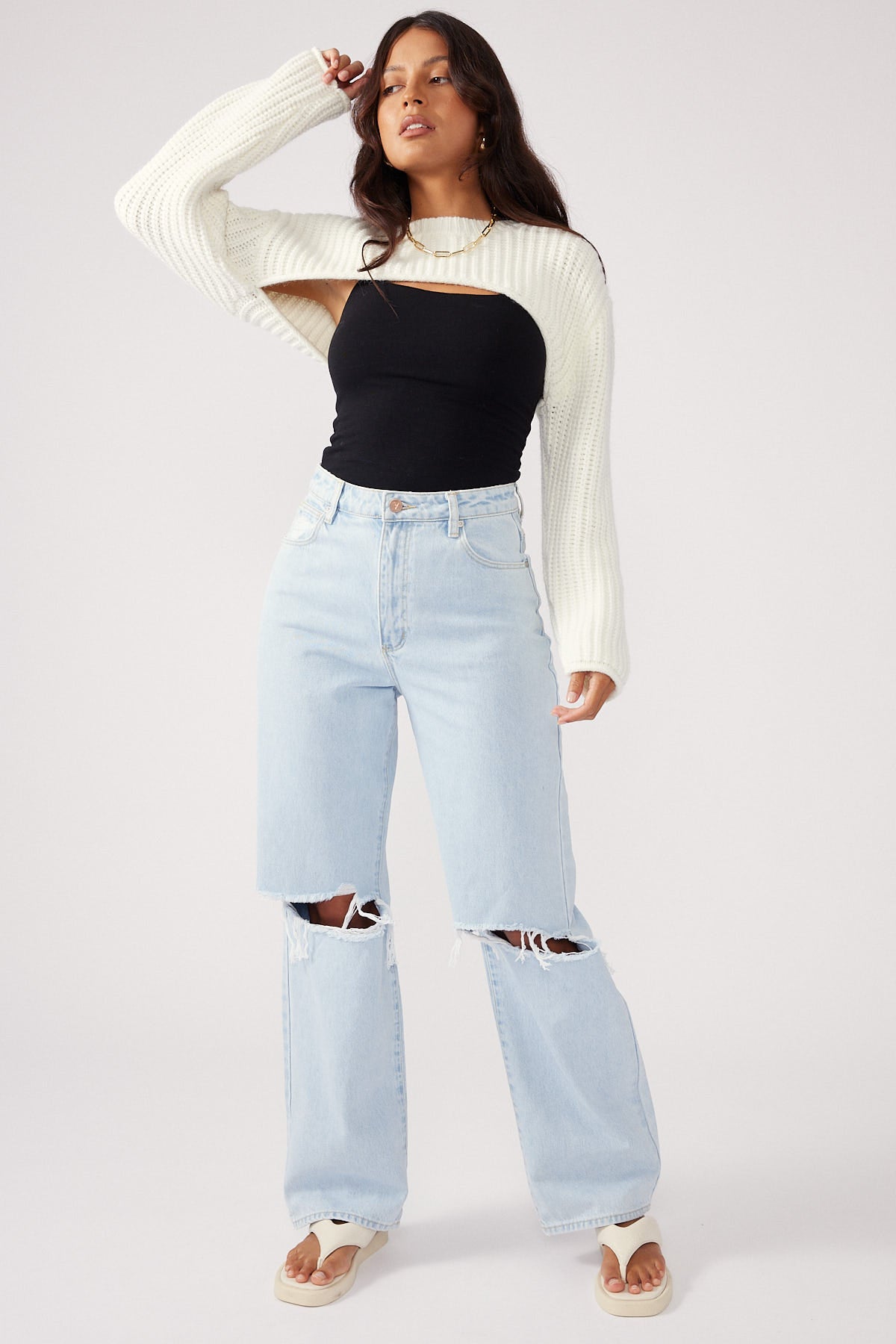 Perfect Stranger All Night Knit Bolero White