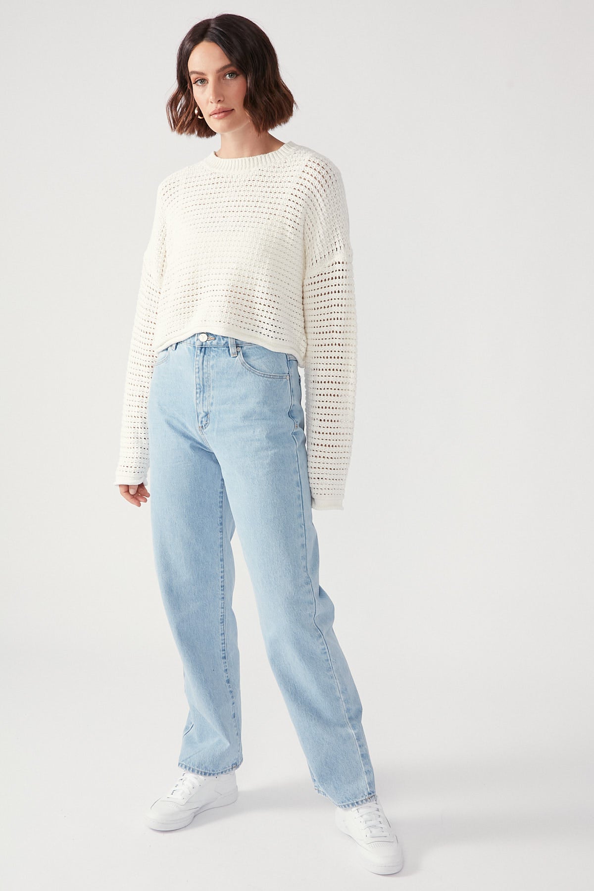 Perfect Stranger Crochet Everyday Sweater Cream