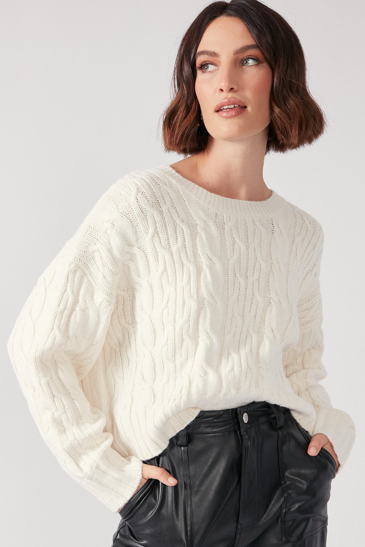 Perfect Stranger Andy Cable Knit Jumper Oat