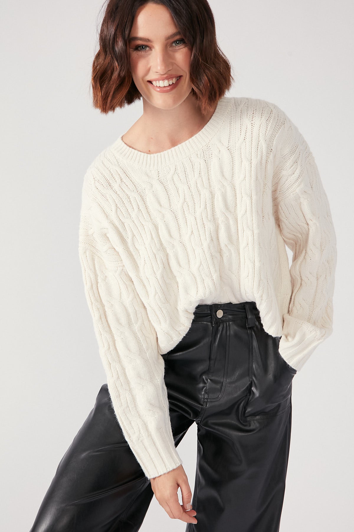 Perfect Stranger Andy Cable Knit Jumper Oat
