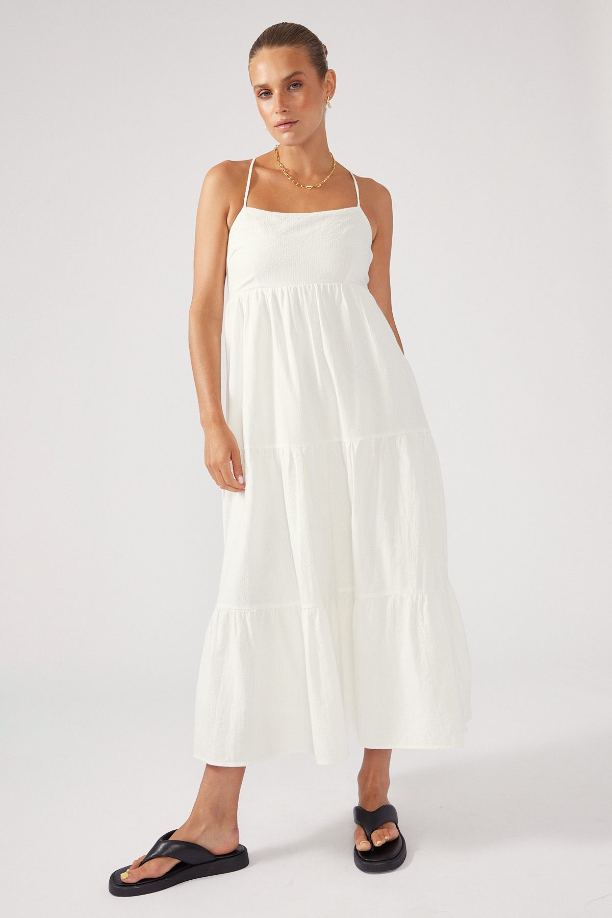 Perfect Stranger Elara Midi Dress White