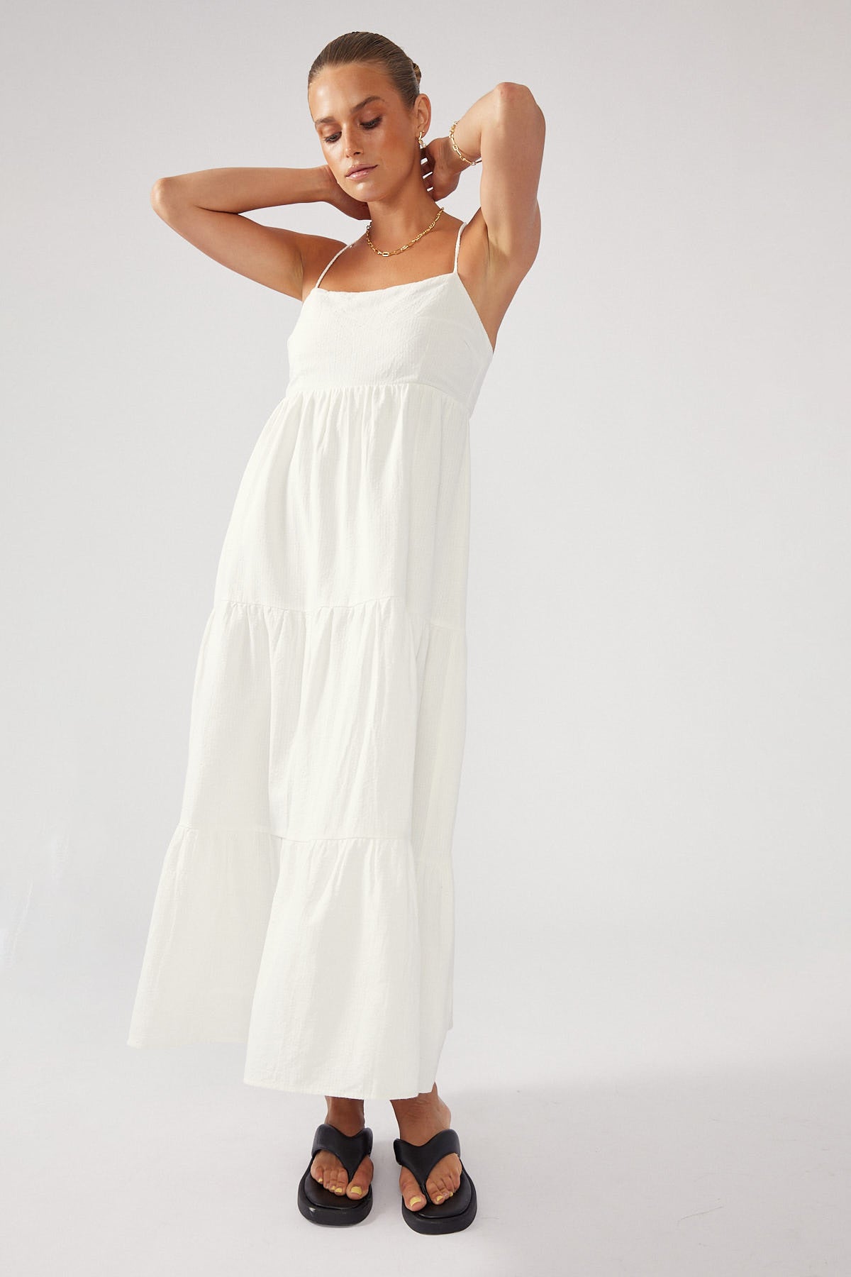 Perfect Stranger Elara Midi Dress White