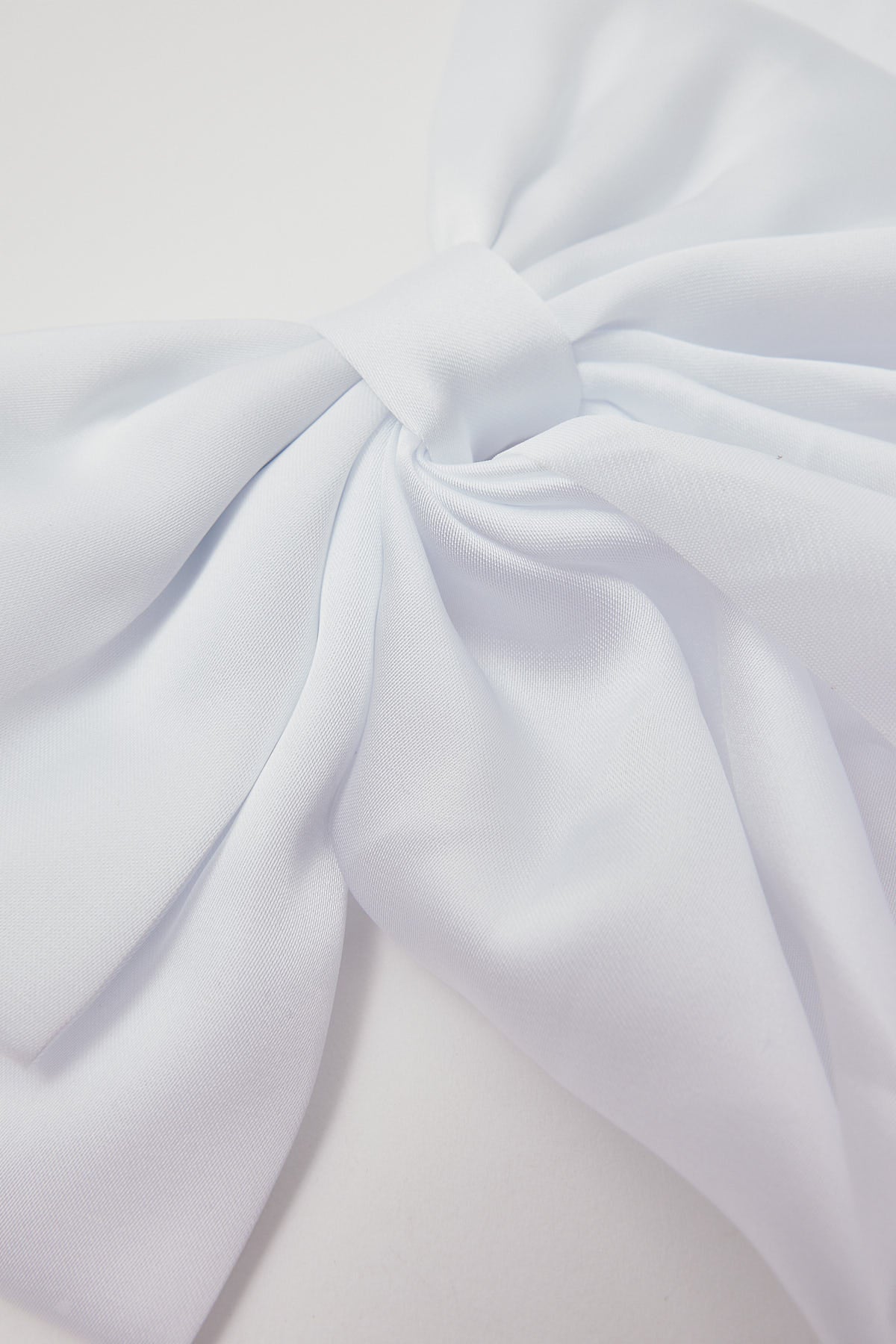 Token Large Draped Satin Bow Hair Clip White
