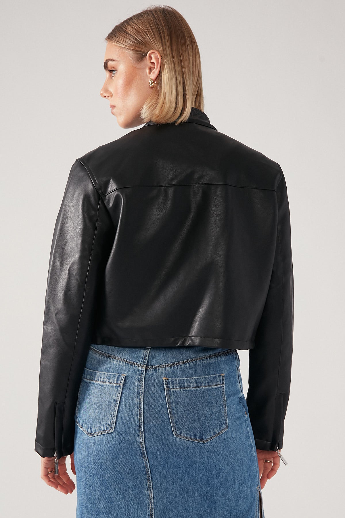 Perfect Stranger Slim Fit Moto Biker Jacket Black