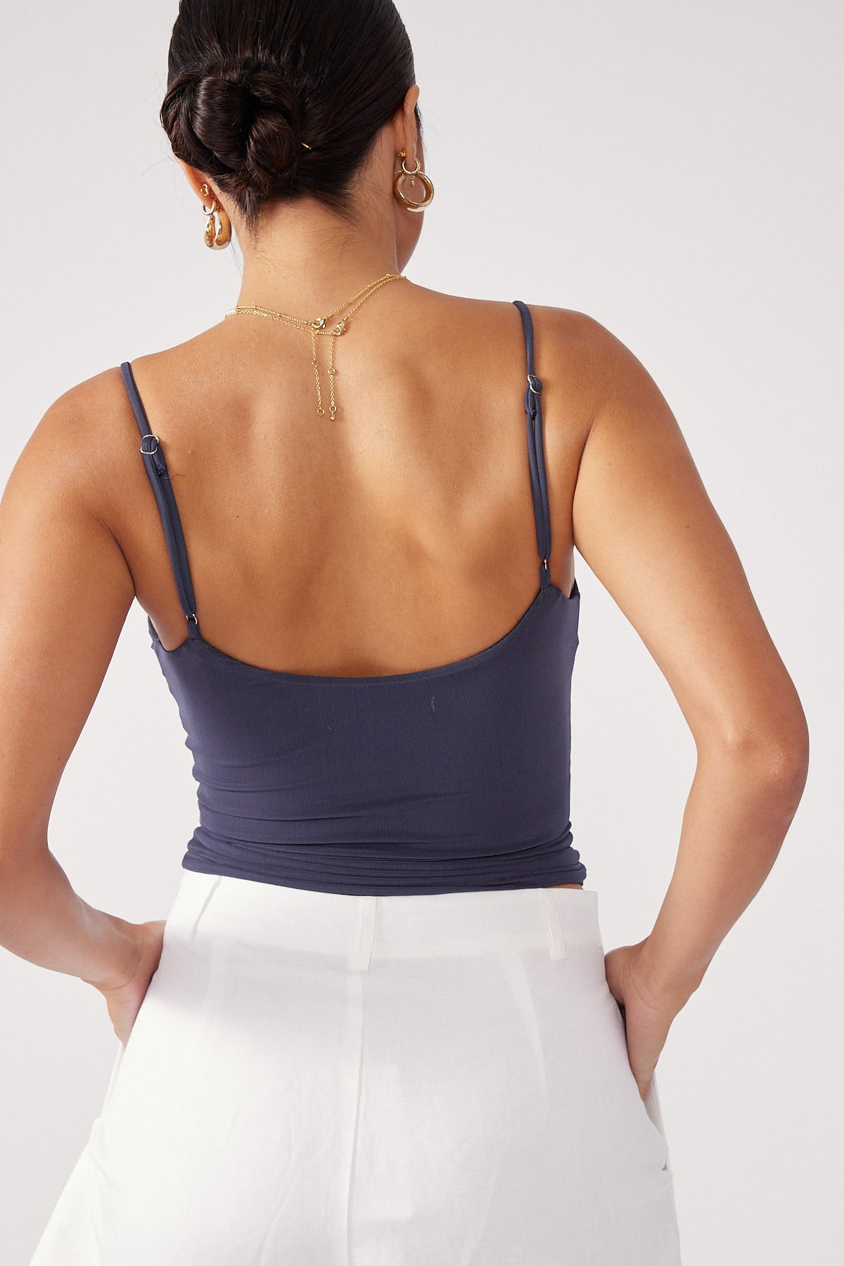Perfect Stranger Mystery Mesh Cami Charcoal