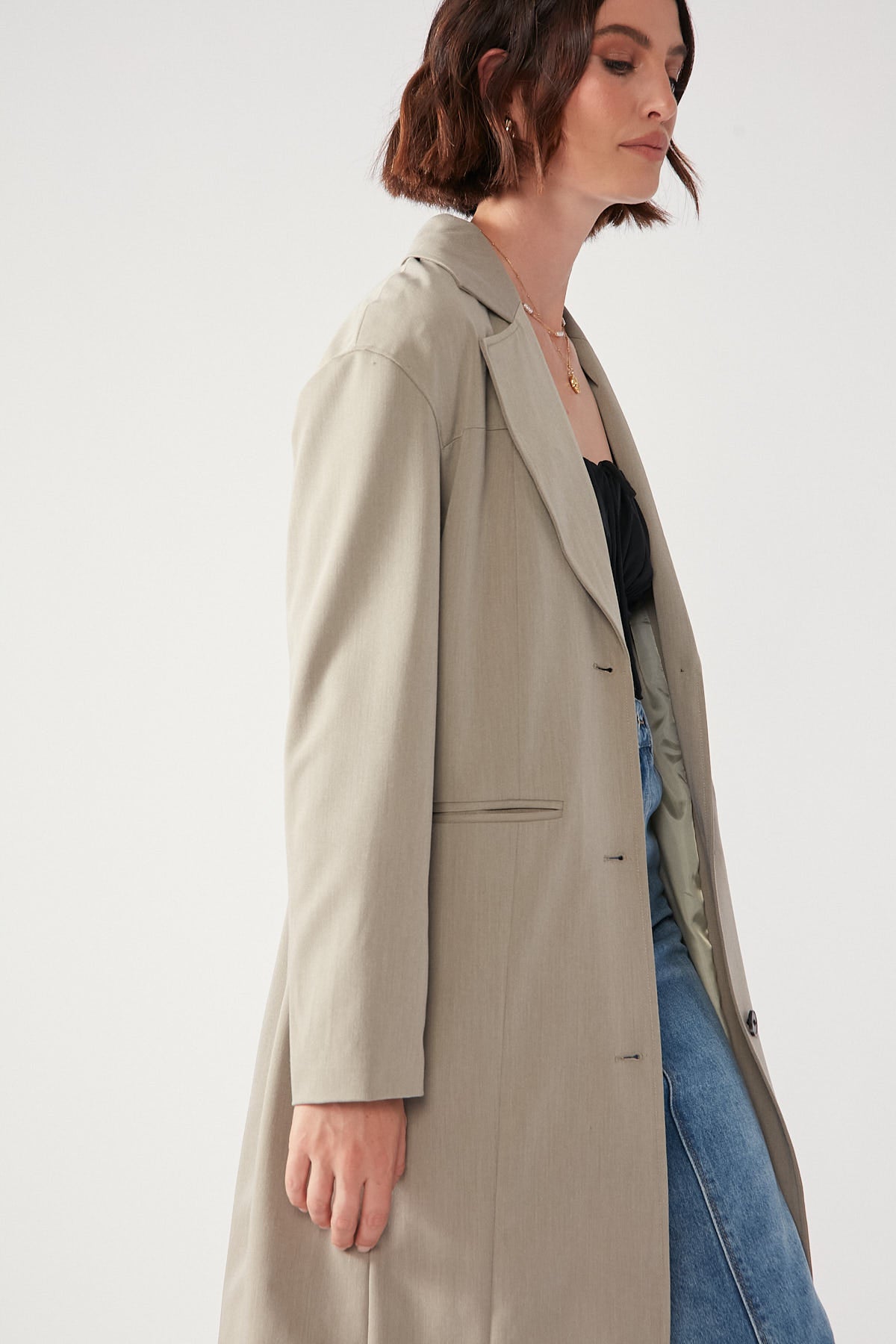 Perfect Stranger Priscilla Trench Coat Sage