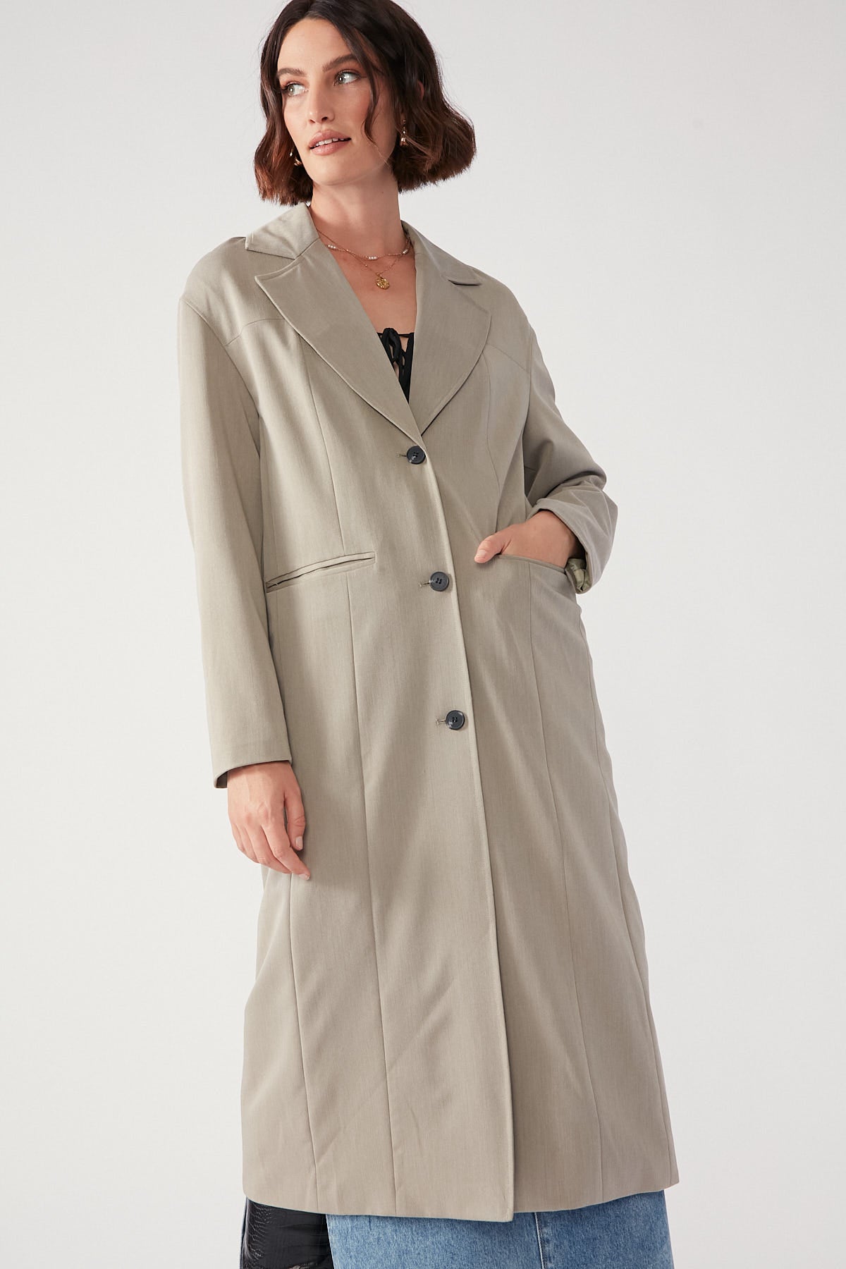 Perfect Stranger Priscilla Trench Coat Sage