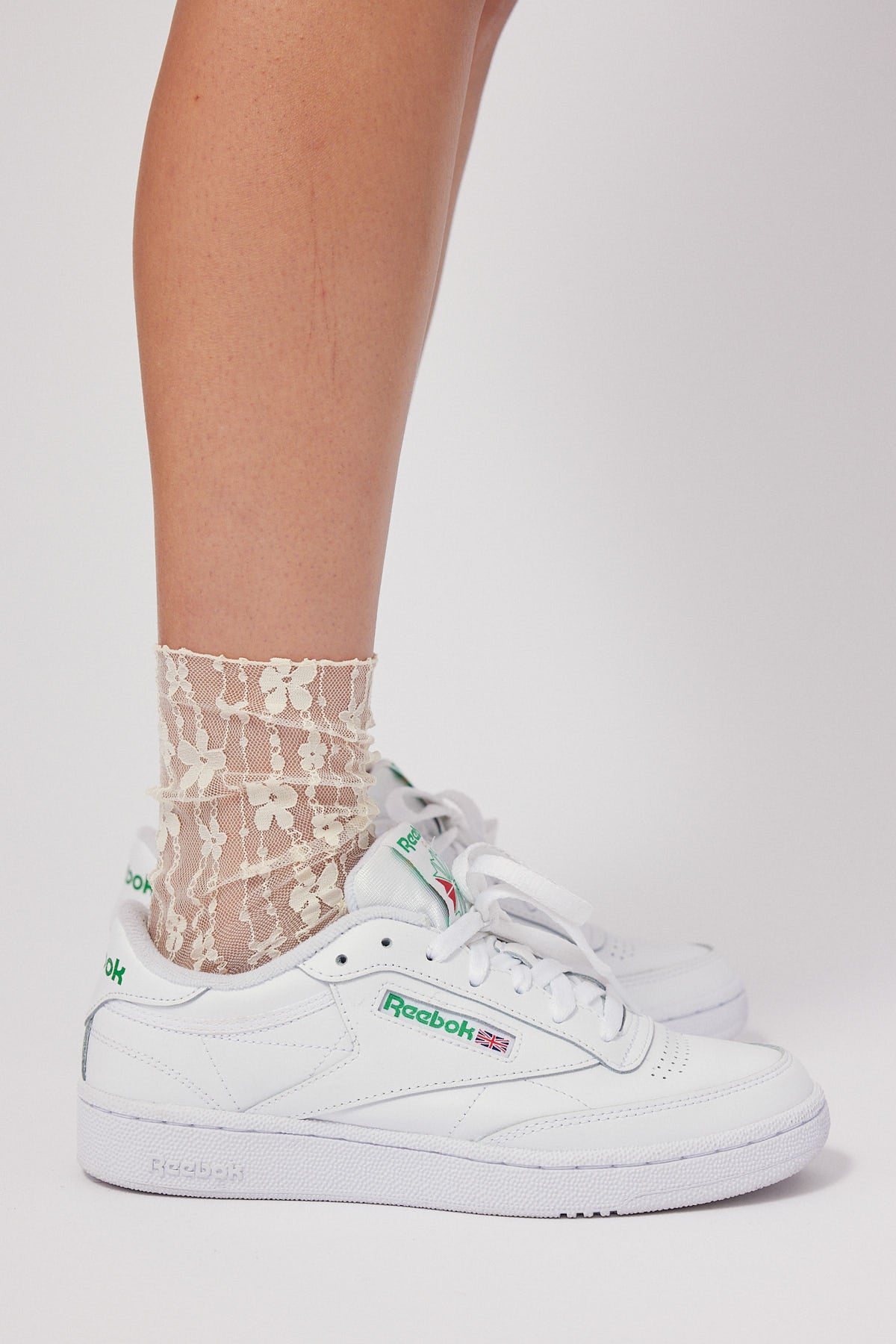 Token Sheer Flora Pointelle Sock Cream