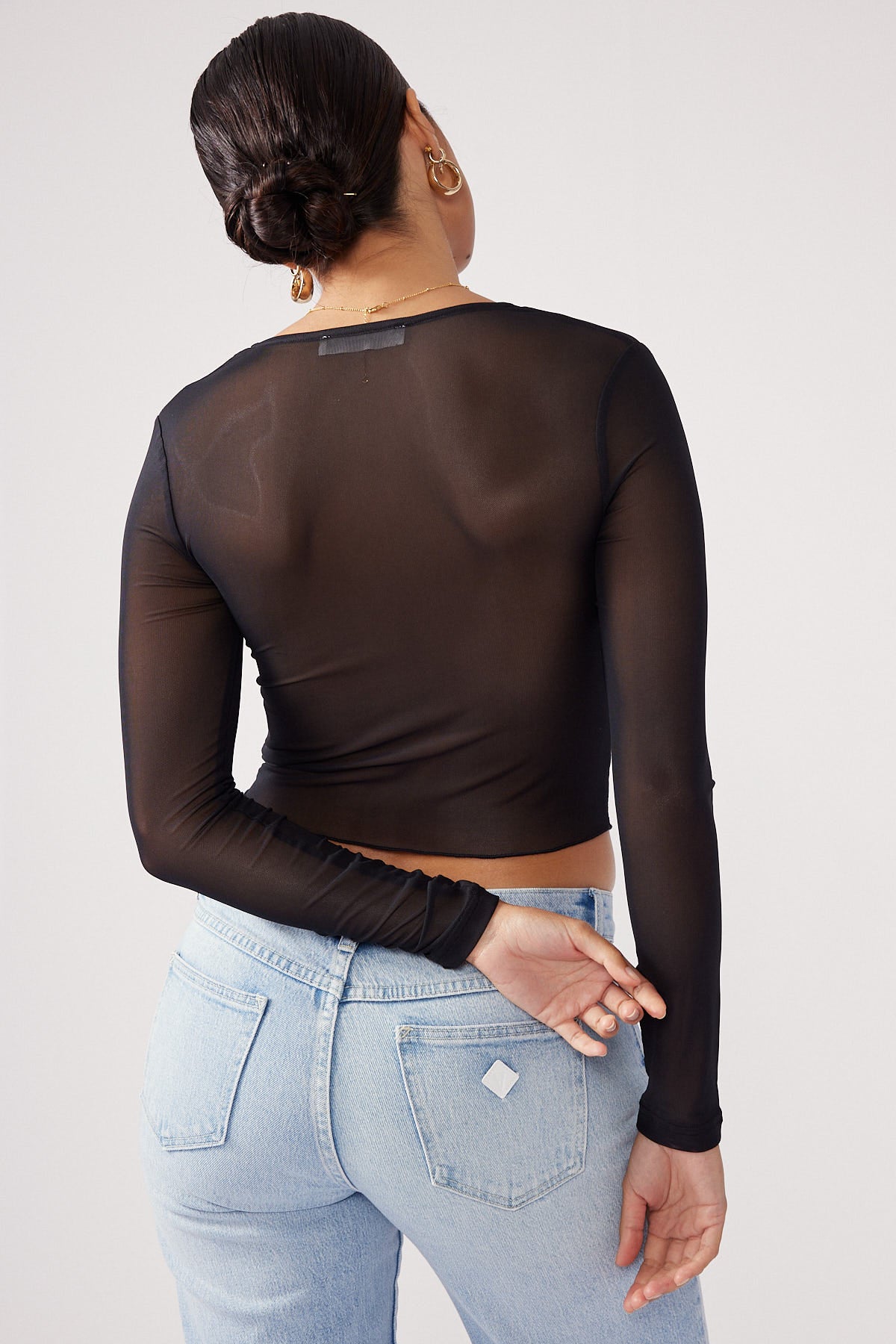 Perfect Stranger Mysterious Long Sleeve Top Black