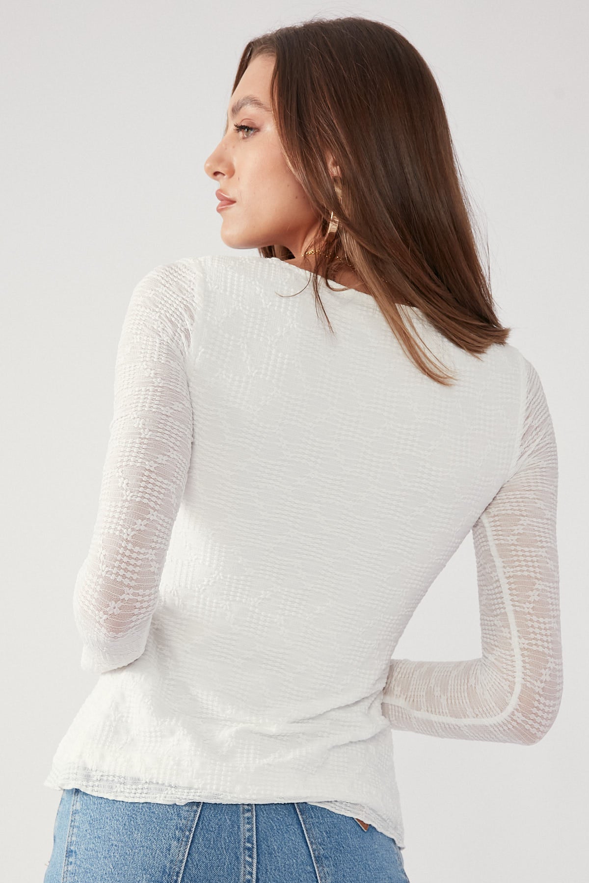 Perfect Stranger Stella Lace Top White