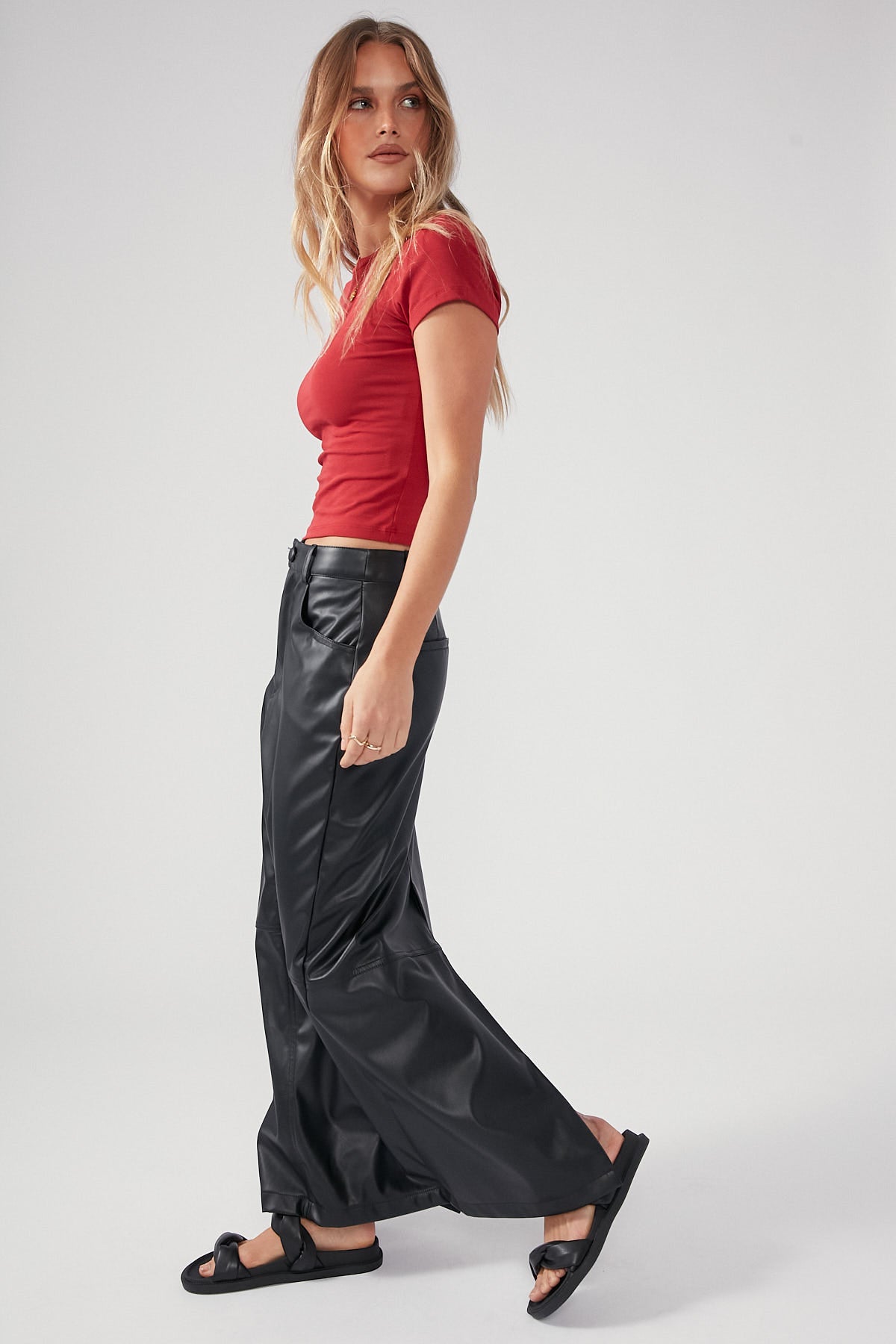 Perfect Stranger Josia PU Maxi Skirt Black