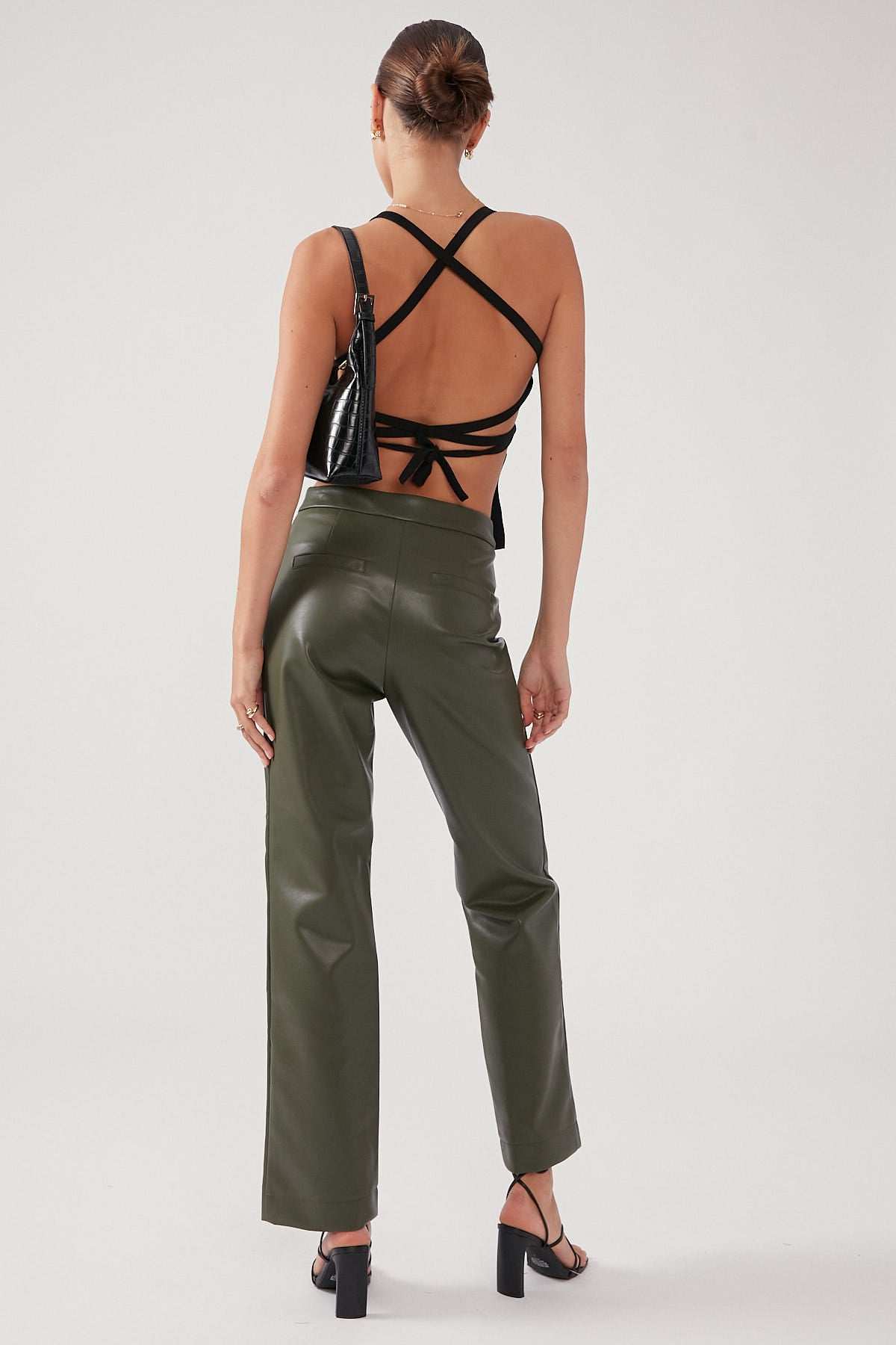 Perfect Stranger Noir PU Pant Green