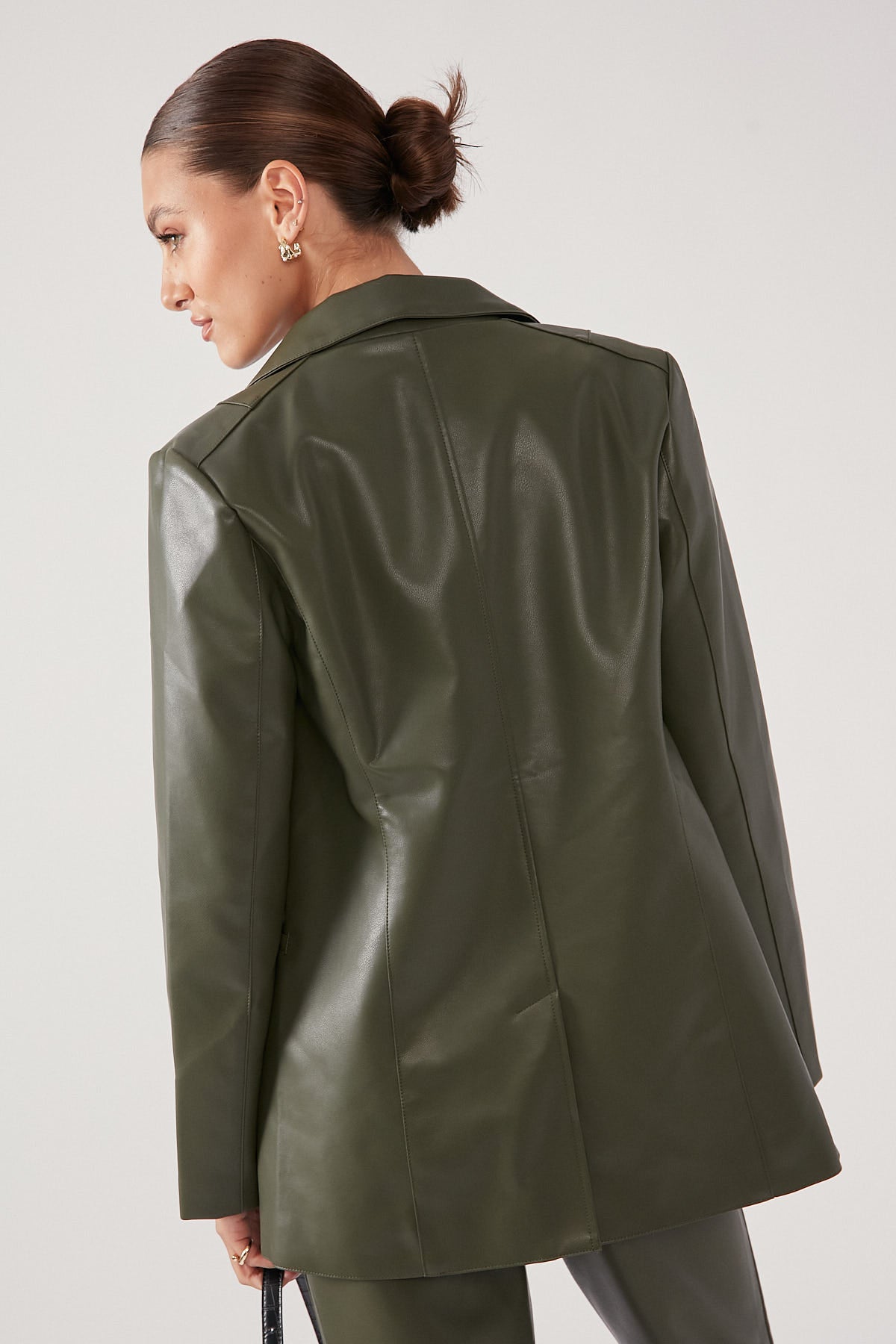 Perfect Stranger Noir PU Blazer Green