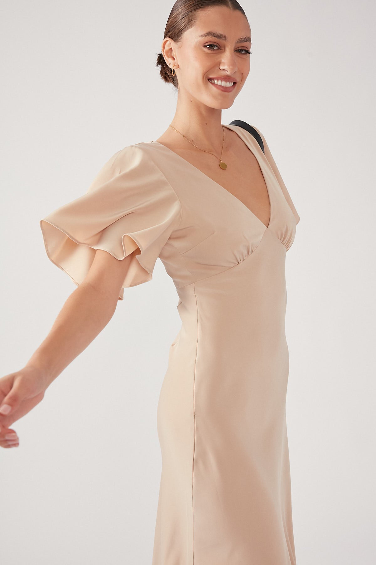 Perfect Stranger Juliet Midi Dress Gold