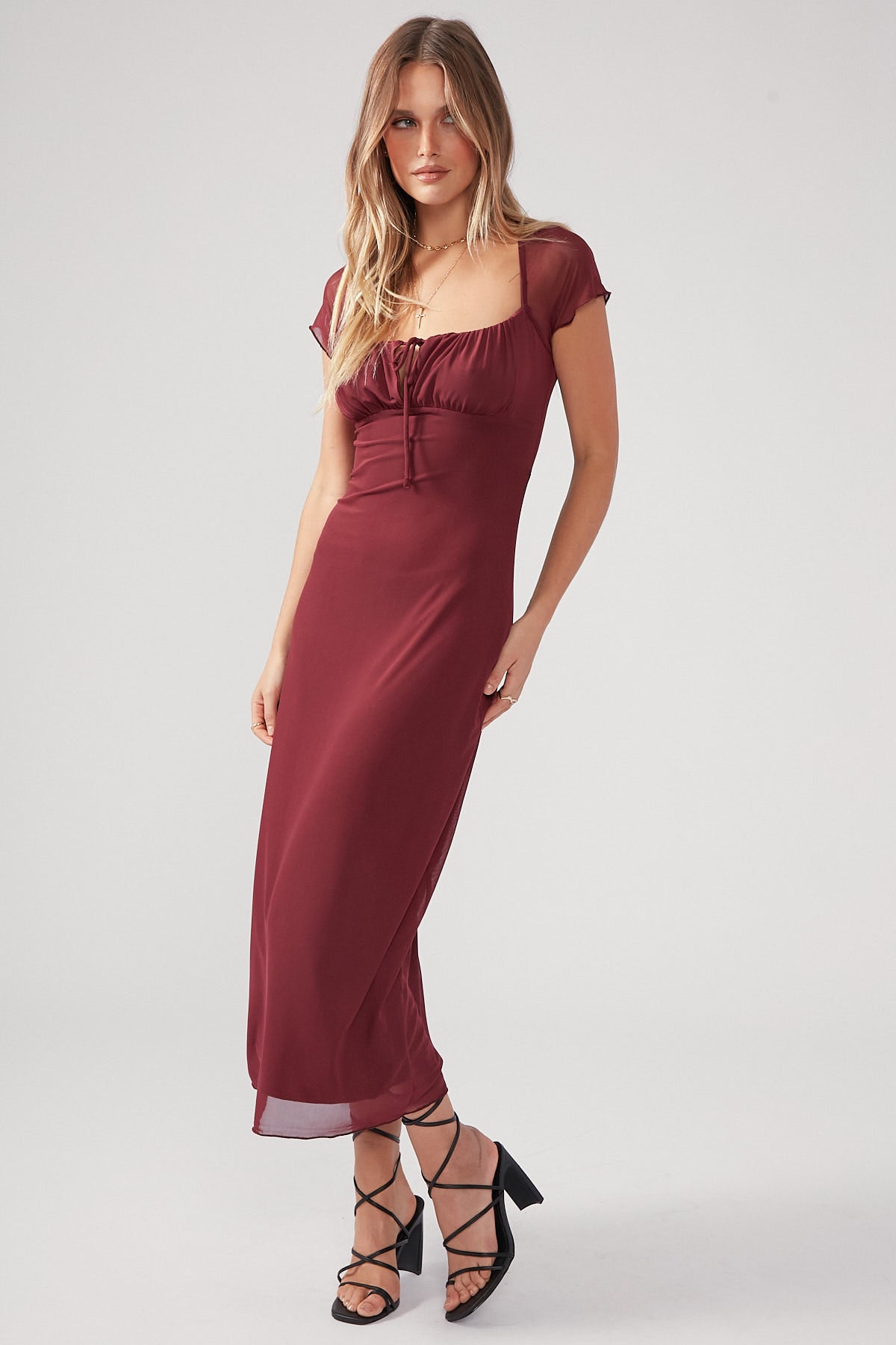Perfect Stranger Talisa Midi Dress Berry Red
