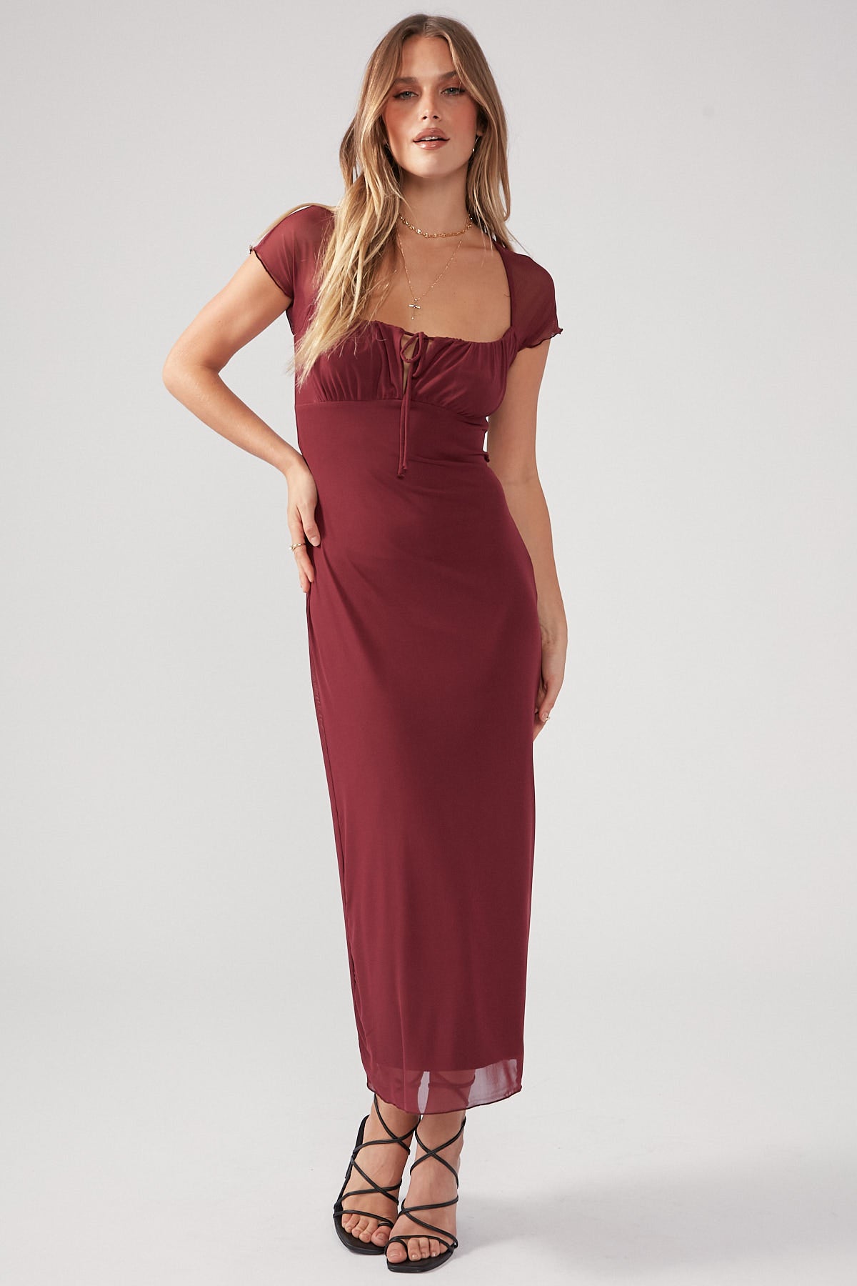 Perfect Stranger Talisa Midi Dress Berry Red