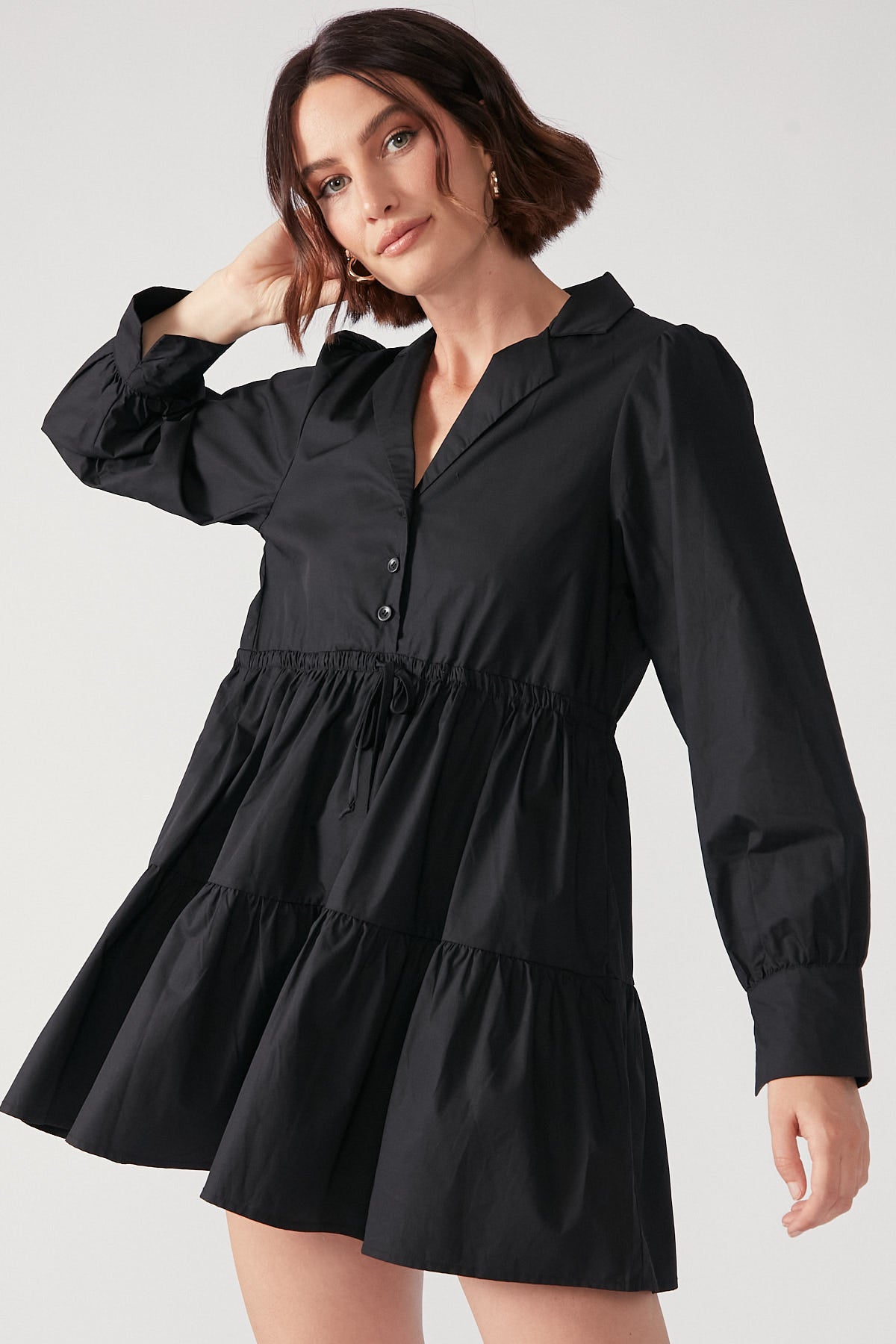 Perfect Stranger Love Letter Long Sleeve Mini Dress Black