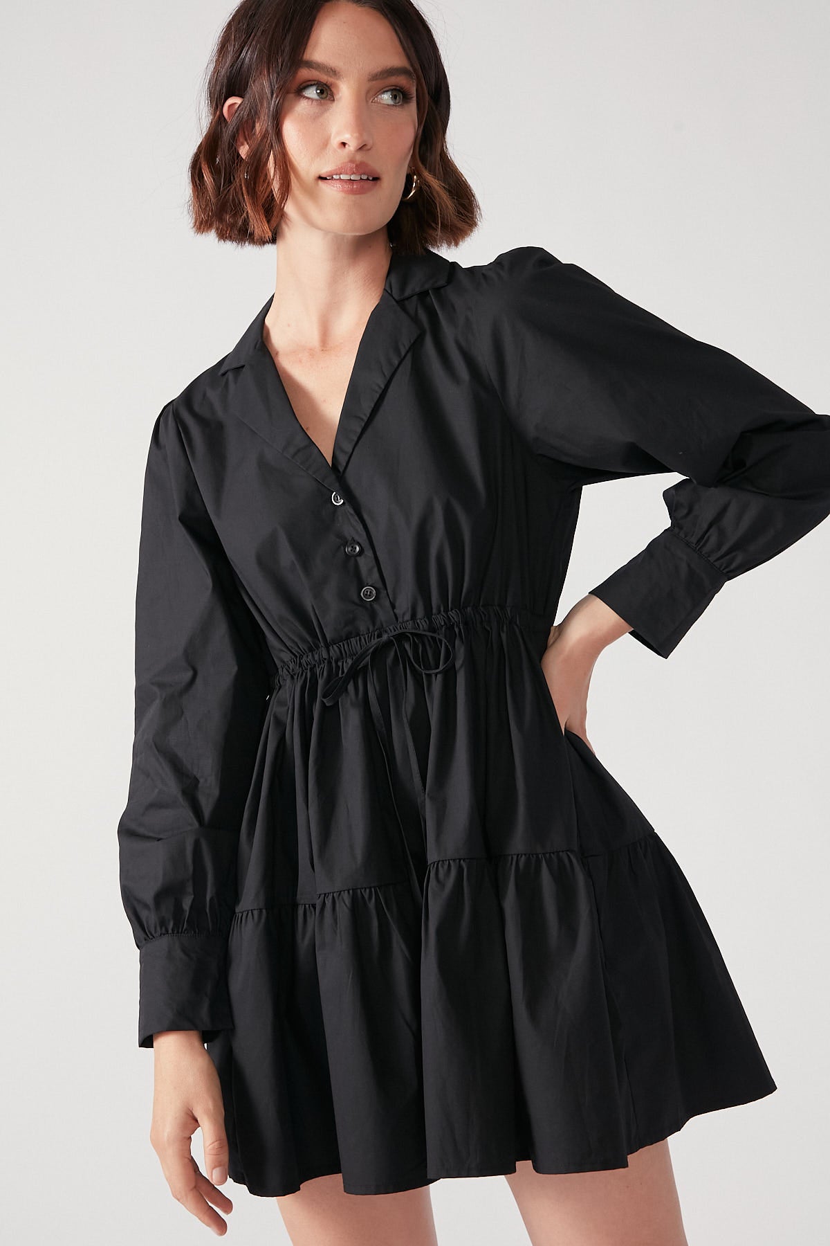 Perfect Stranger Love Letter Long Sleeve Mini Dress Black